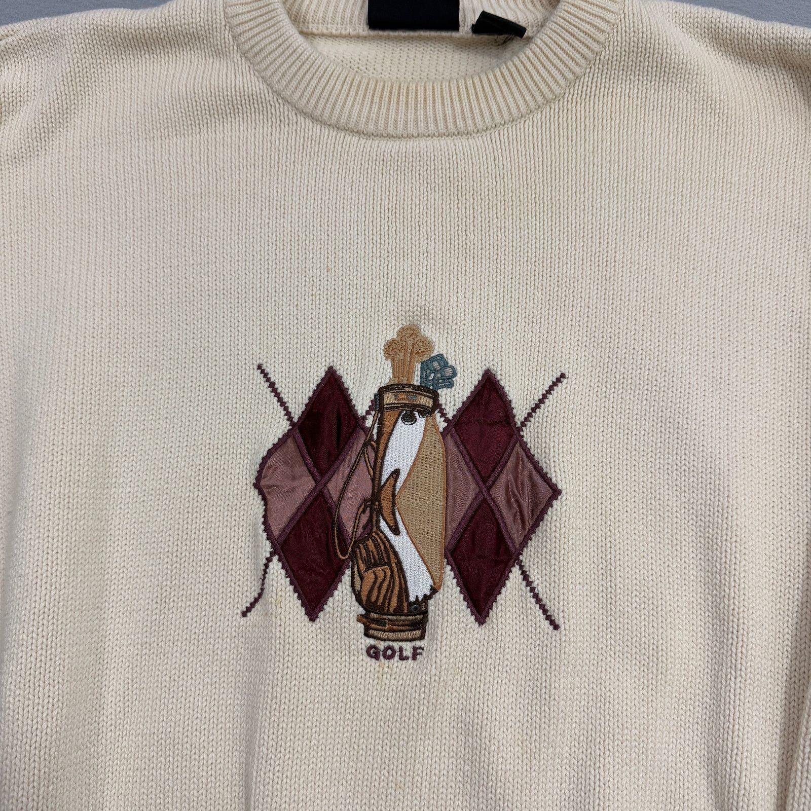 Vintage Vintage Jantzen Golf Sweater Men's XL Cream Crewneck 90s Size US XL / EU 56 / 4 - 3 Thumbnail