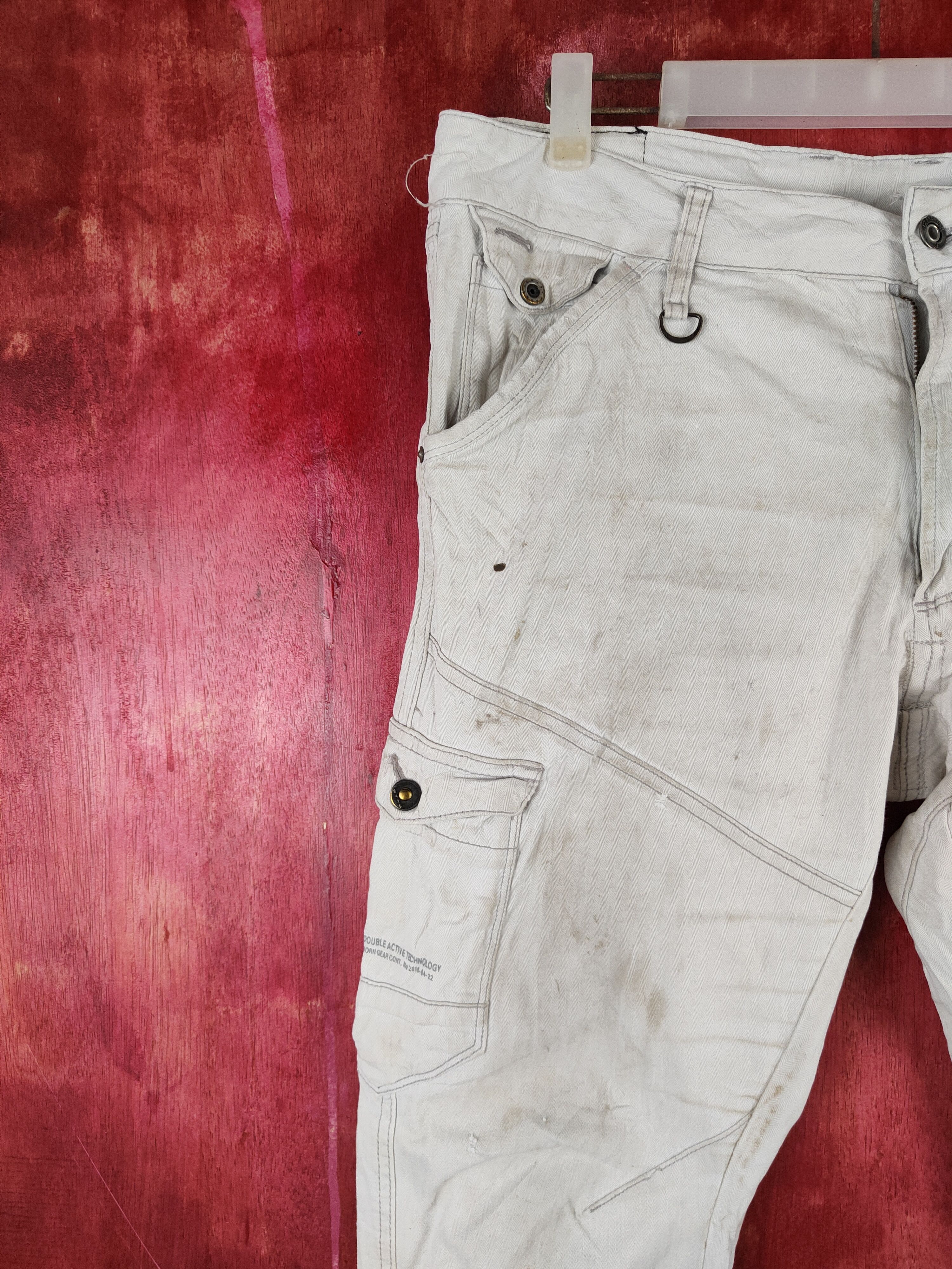 Japanese Brand I'z Frontier White Multipocket Tactical Cargo Pants #S1292 Size US 33 - 3 Thumbnail