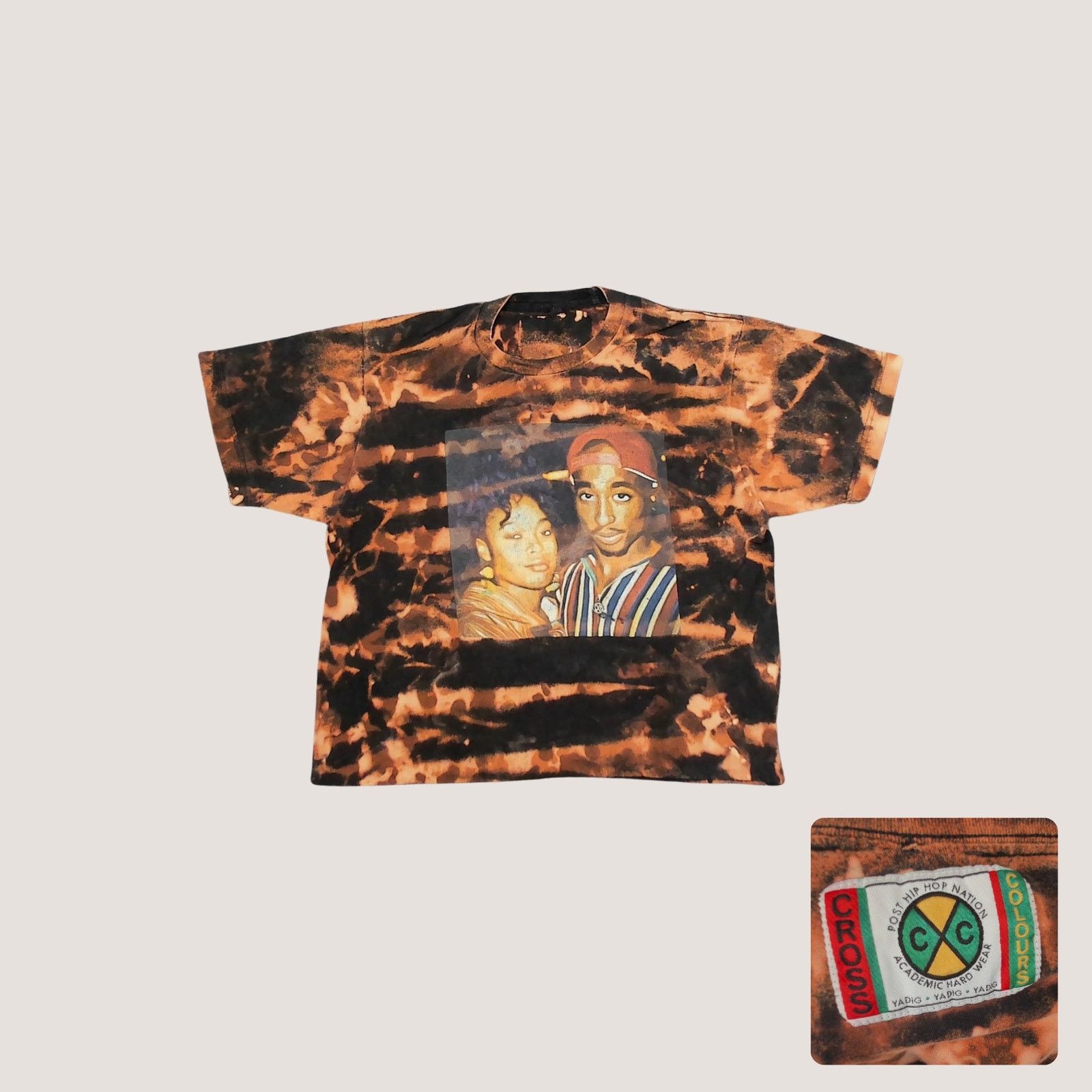 Cross Colours Cross Colours x Vintage Reworked Bleached Tupac Boxy Crop Size L / US 10 / IT 46 - 1 Thumbnail