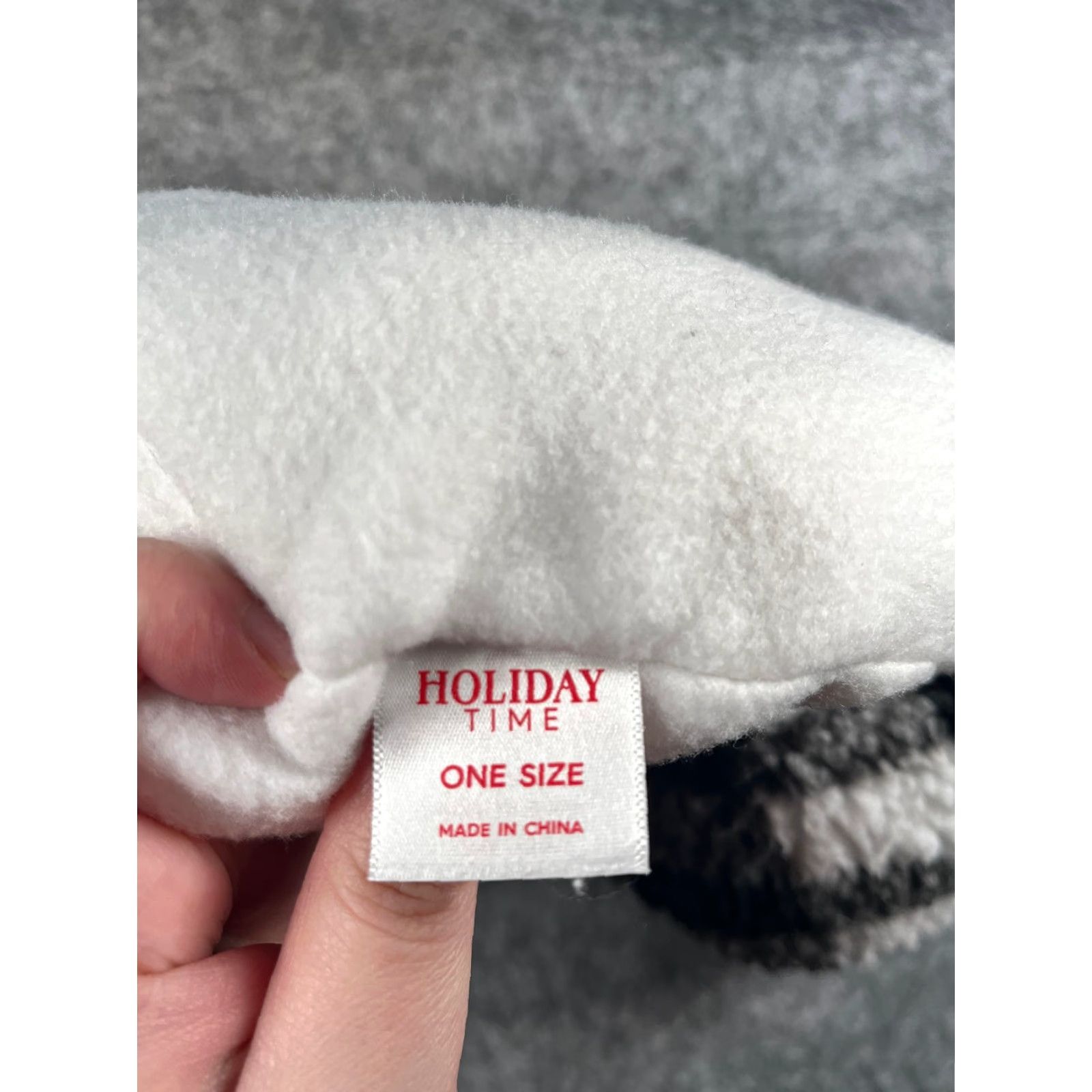 Vintage Holiday Time Snowman Beanie Toque Adult One Size White Black Plaid Fleece 100% Polyester Pom Size ONE SIZE - 8 Thumbnail