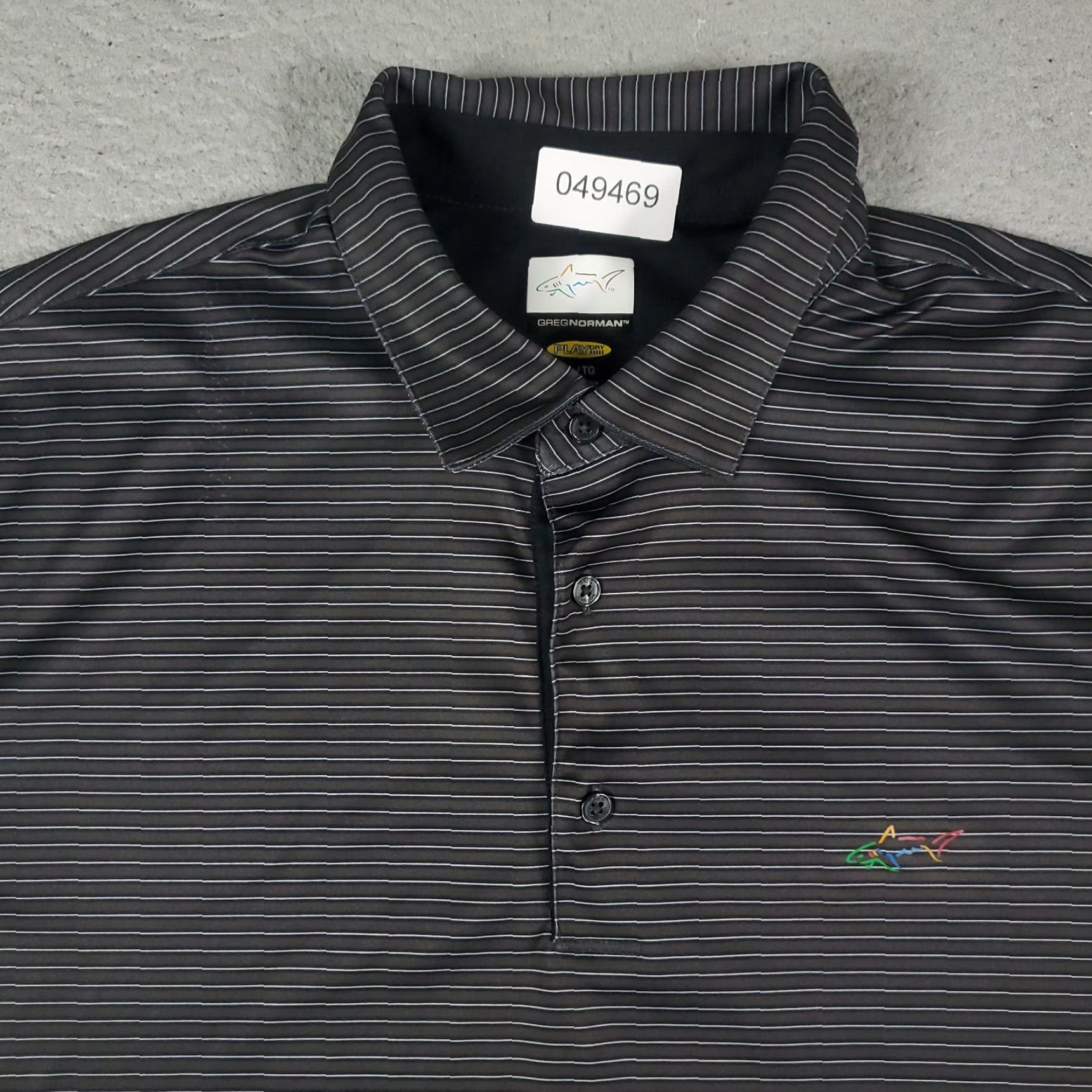 Vintage Greg Norman Polo Shirt Mens XL Gray Striped Shark Golf Casual Short Sleeve Shirt Mens XL Gray Striped Polo Shark Golf Casual Short Sleeve Size US XL / EU 56 / 4 - 2 Thumbnail