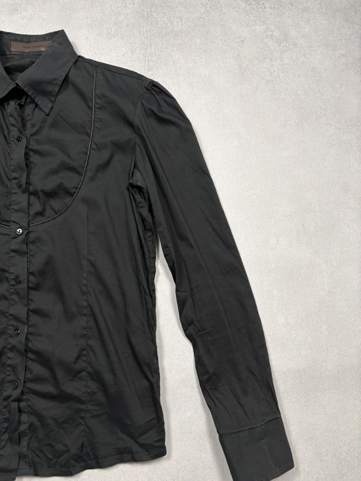 Takeshy Kurosawa Takeshy Kurosawa Black Artisanal Wrinkled Shirt Archive 00s Size US L / EU 52-54 / 3 - 4 Thumbnail