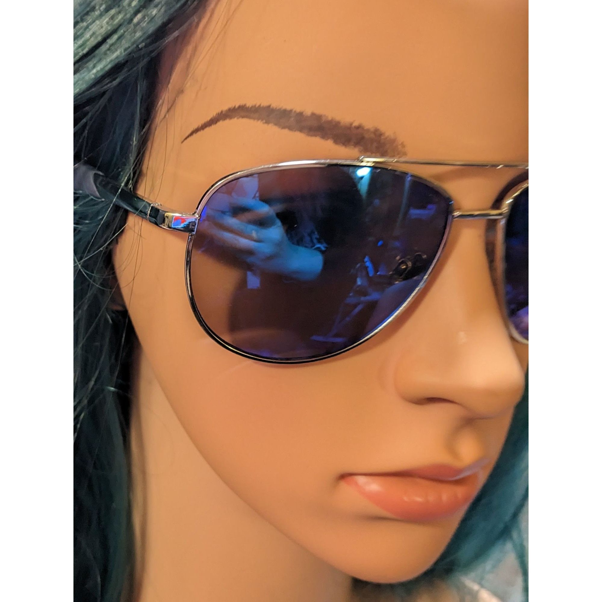 Tommy Hilfiger Tommy Hilfiger Lawrence OM587 Blue Aviator Sunglasses Size ONE SIZE - 9 Thumbnail