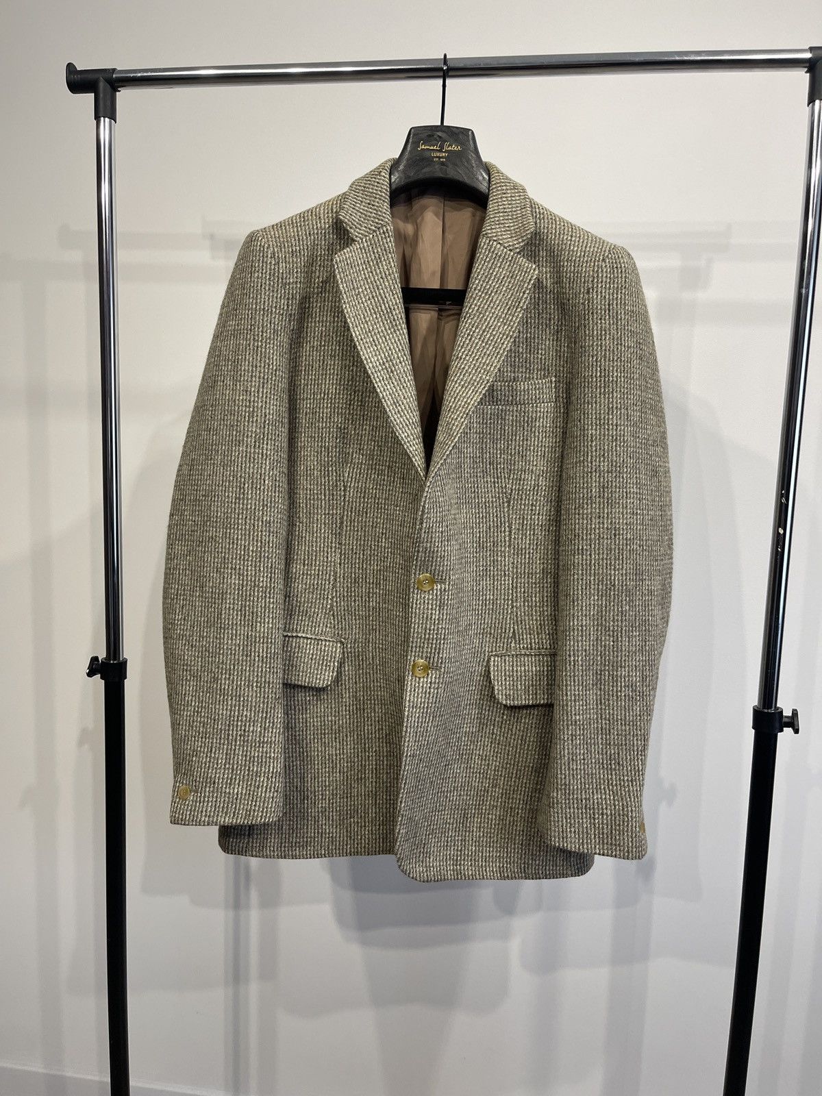 Harris Tweed 🔥Harris tweed wool blazer beige sport coat jacket 40L Size 40L - 1 Thumbnail