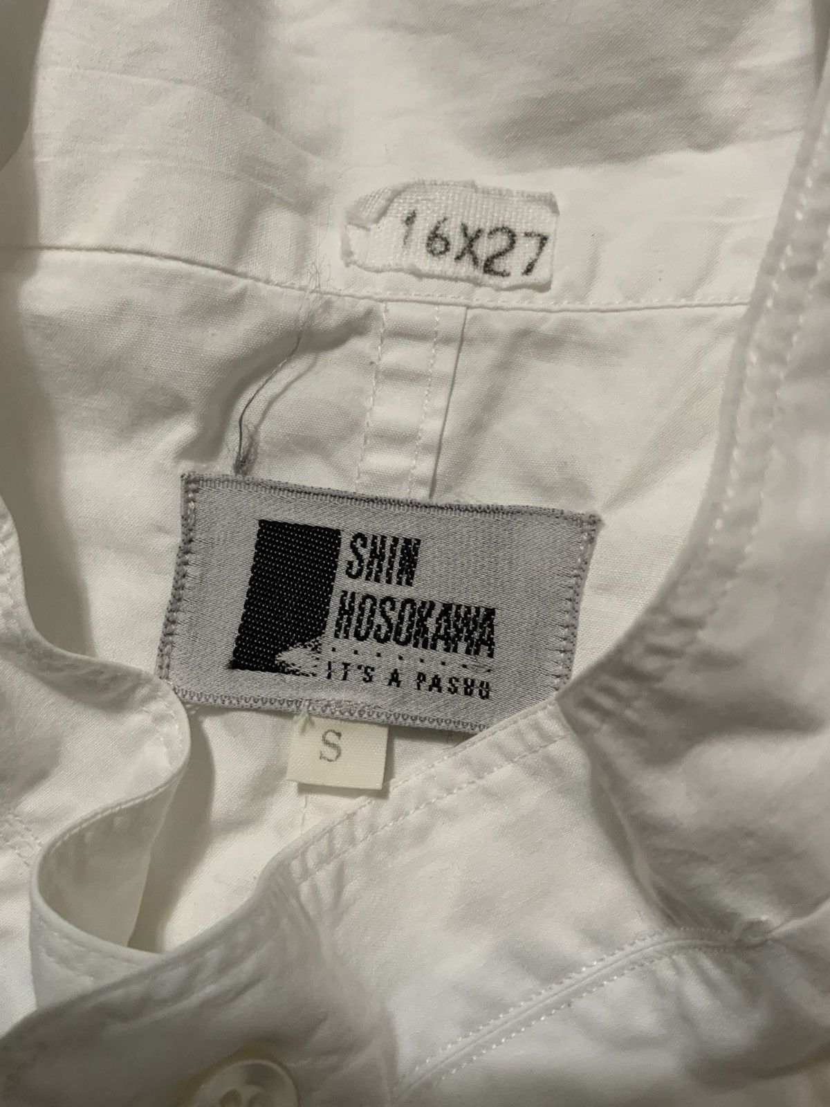 Japanese Brand × Vintage Vintage Shin Hosokawa Pashu Made In Japan Button Dress Shirt Size US S / EU 44-46 / 1 - 5 Thumbnail