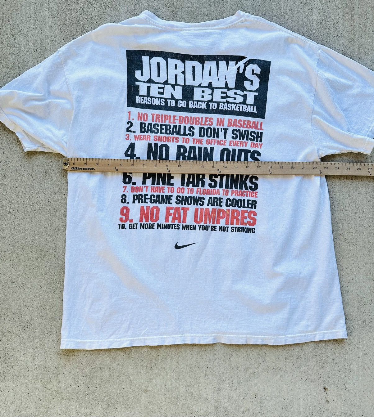 Nike × Vintage Vintage Nike Michael Jordan T Shirt 90s Xl 10 Reasons Size US XL / EU 56 / 4 - 6 Thumbnail