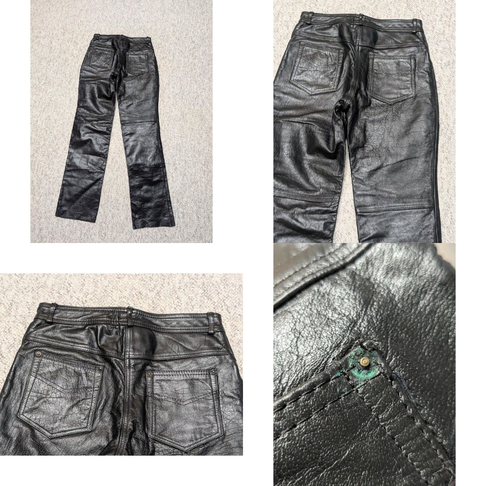 Vintage VINTAGE Jamin Leather Motorcycle Pants 28x32 Black Cowhide Leather Jeans Mens Jeans 90s Size US 28 / EU 44 - 8 Thumbnail