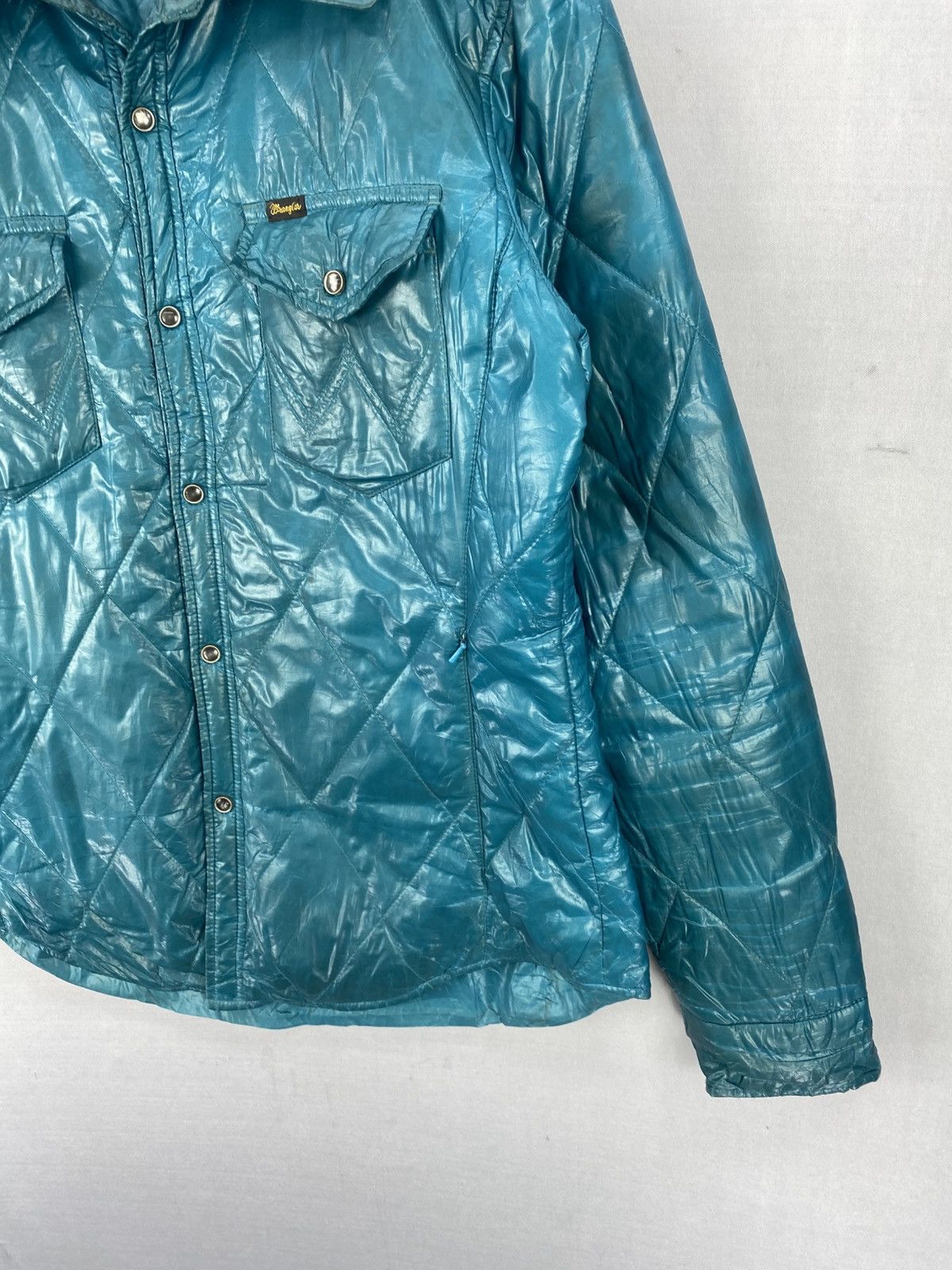 Wrangler Vintage Wrangler Green Boro Usa Quilted Nylon Jacket Size S / US 4 / IT 40 - 3 Thumbnail