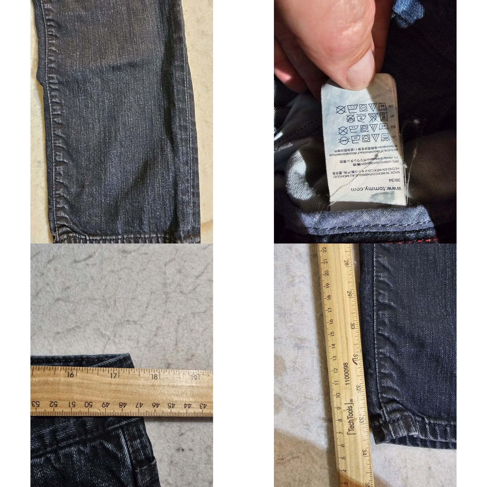 Tommy Hilfiger VINTAGE Tommy Hilfiger Jeans Denim 5 Pocket Mens Size 36x34 Dark Wash 90s USA Size US 36 / EU 52 - 9 Thumbnail