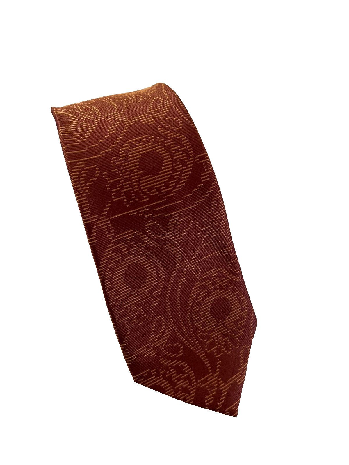 Tallia Tallia Paisley Silk Tie Dark Orange Size ONE SIZE - 1 Thumbnail