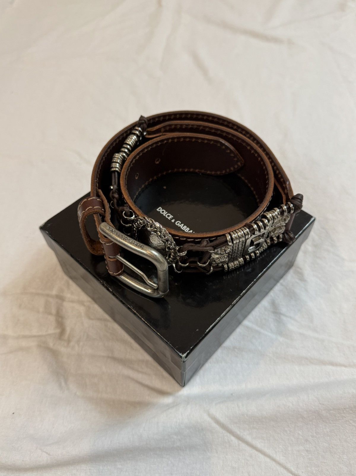Dolce & Gabbana Western Sliver Calf Leather Belt Size ONE SIZE - 1 Thumbnail