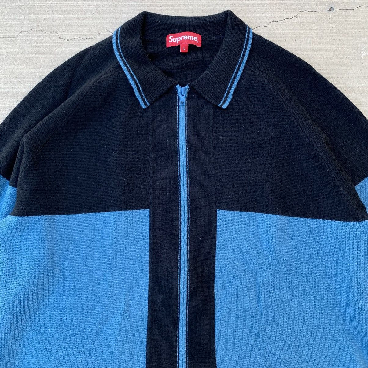 Supreme Supreme Color Blocked Zip Up Sweater Blue 2019 Cardigan 