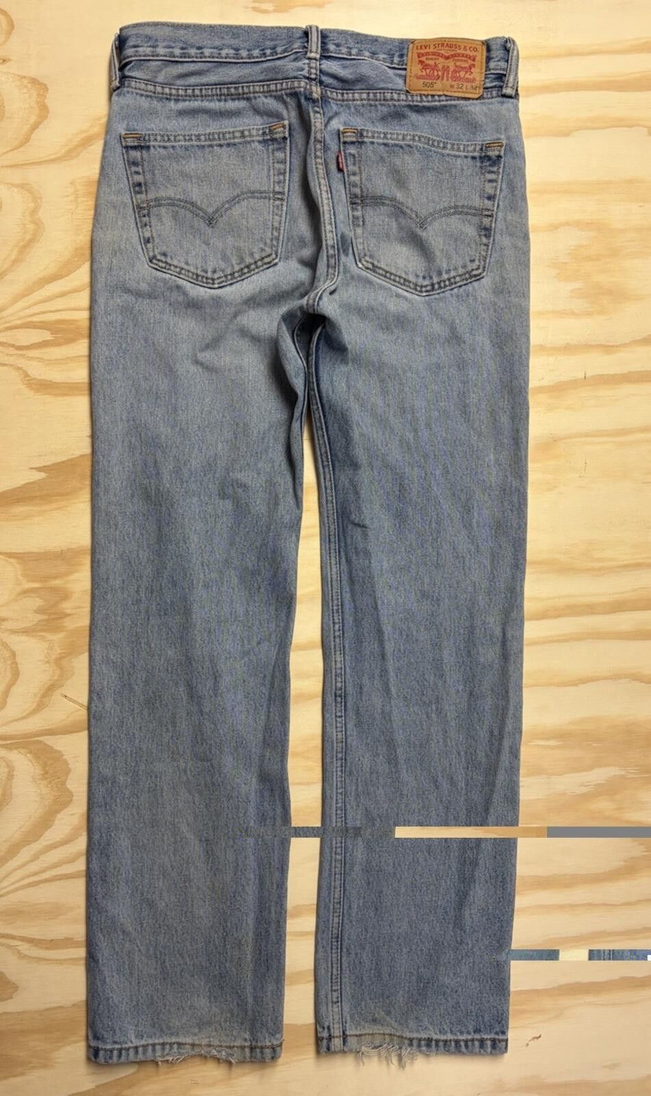 Levi's Levi’s 505 Regular Fit Men’s Red Tab 32x32 Denim Blue Jeans Size US 32 / EU 48 - 1 Thumbnail