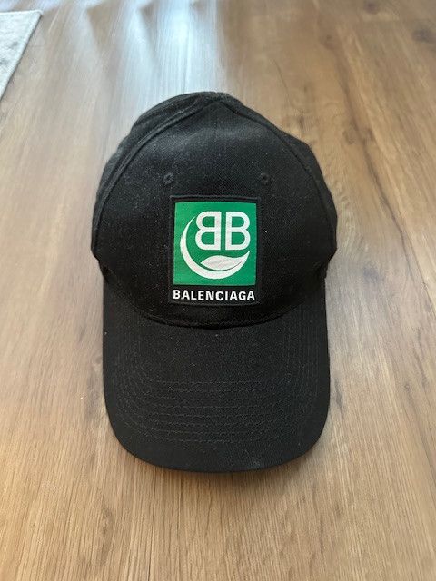 image of Balenciaga Bio Logo Cap in Black/Green, Men's
