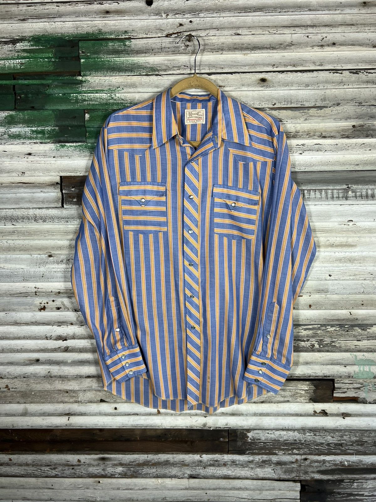 Vintage Vintage Striped Western Wear Shirt Size US XL / EU 56 / 4 - 1 Thumbnail