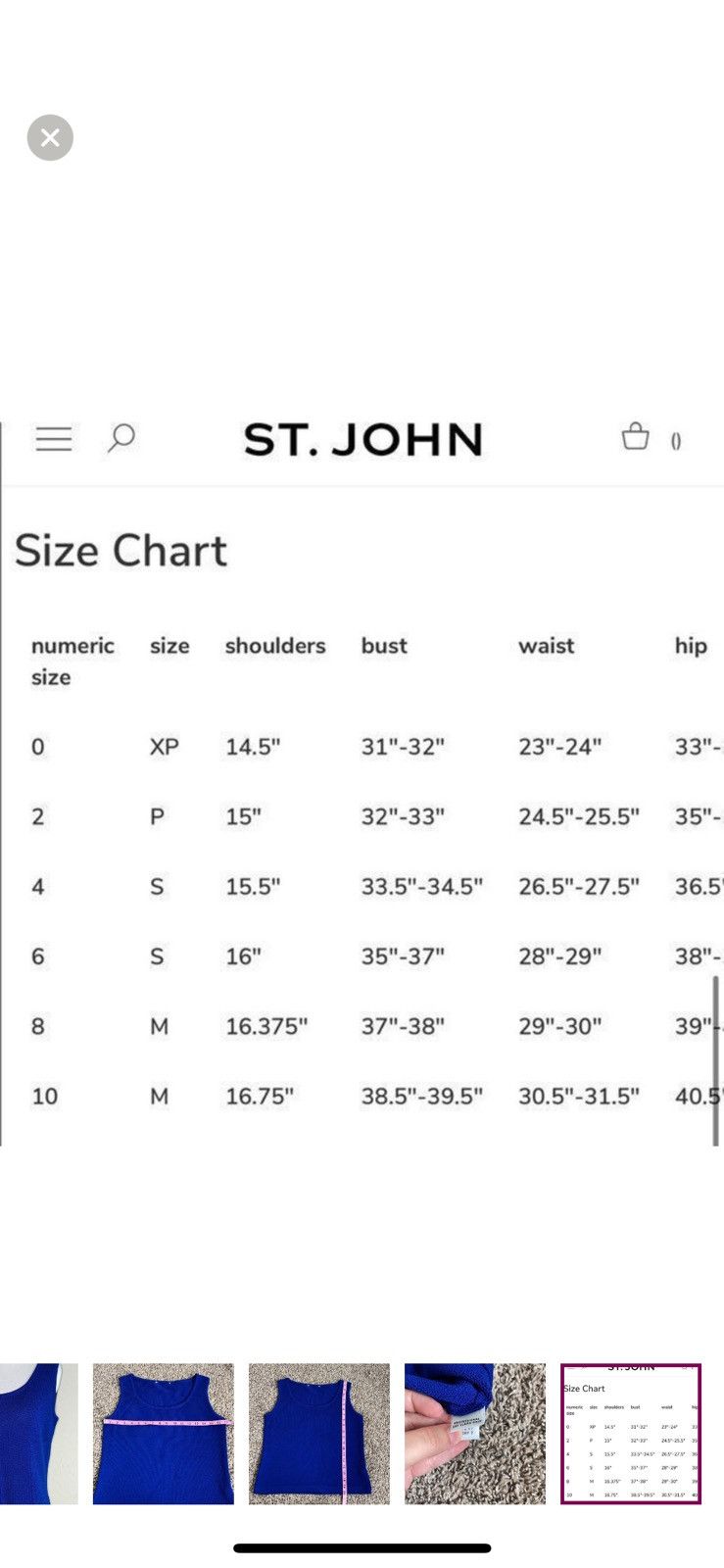 St. John St John women’s knit‎ blue sleeveless top Size S / US 4 / IT 40 - 6 Thumbnail