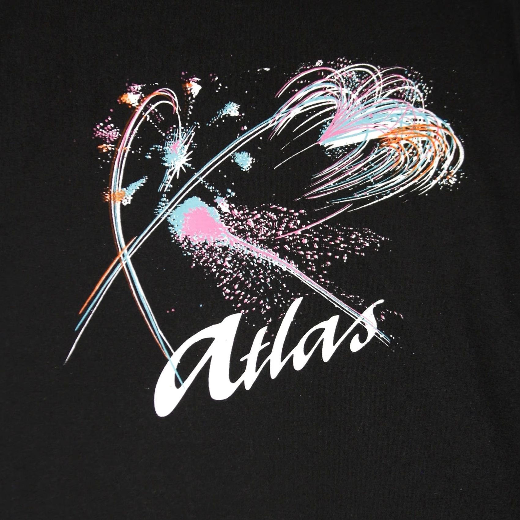 Jerzees VINTAGE Jerzees Atlas T Shirt Mens XL Black Graphic Print Made in USA Graphic Tee Size US XL / EU 56 / 4 - 6 Thumbnail