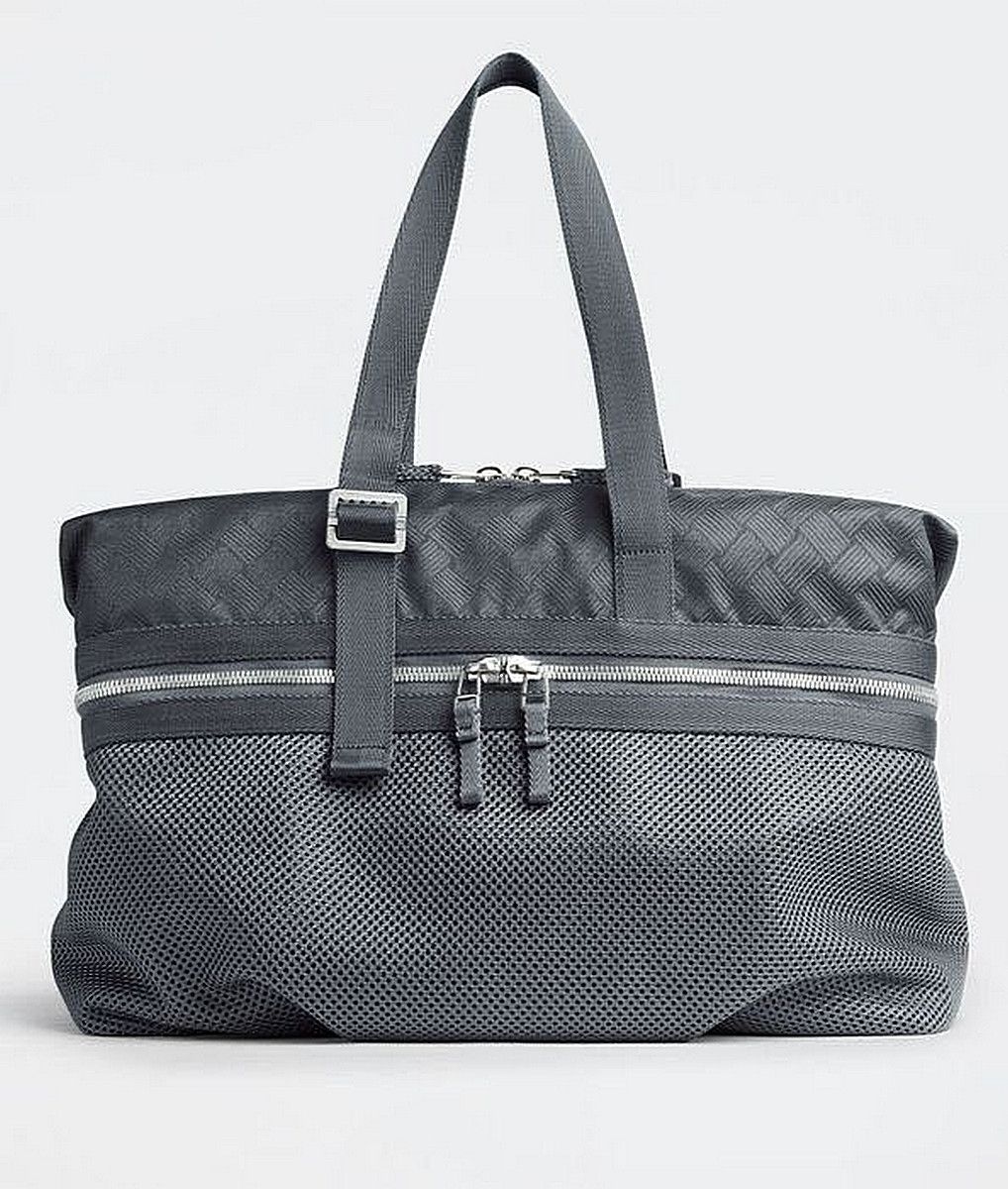 BOTTEGA VENETA Alto gray intreciato pattern duffle bag
