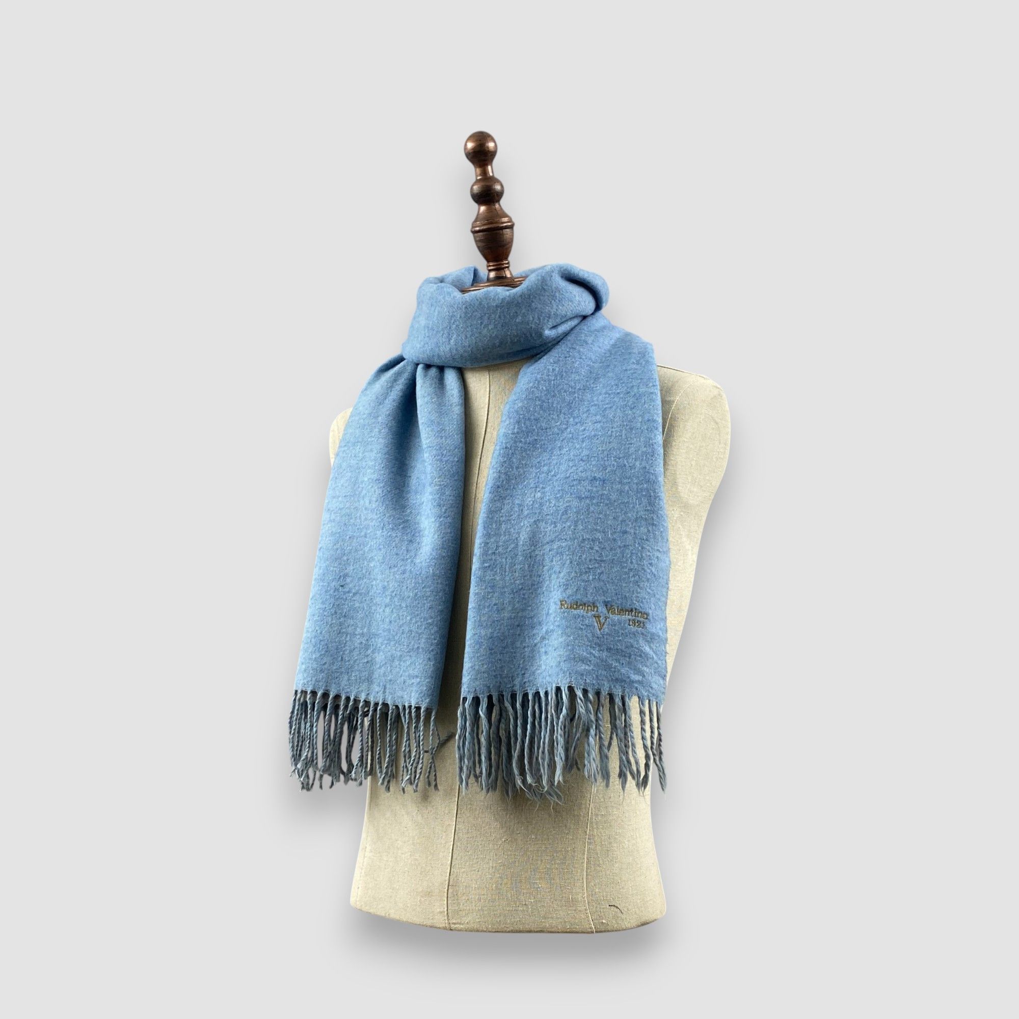 Japanese Brand Vintage Rudolph Valentino Scarf Muffler Fringe Wool Scarves Size ONE SIZE - 2 Thumbnail