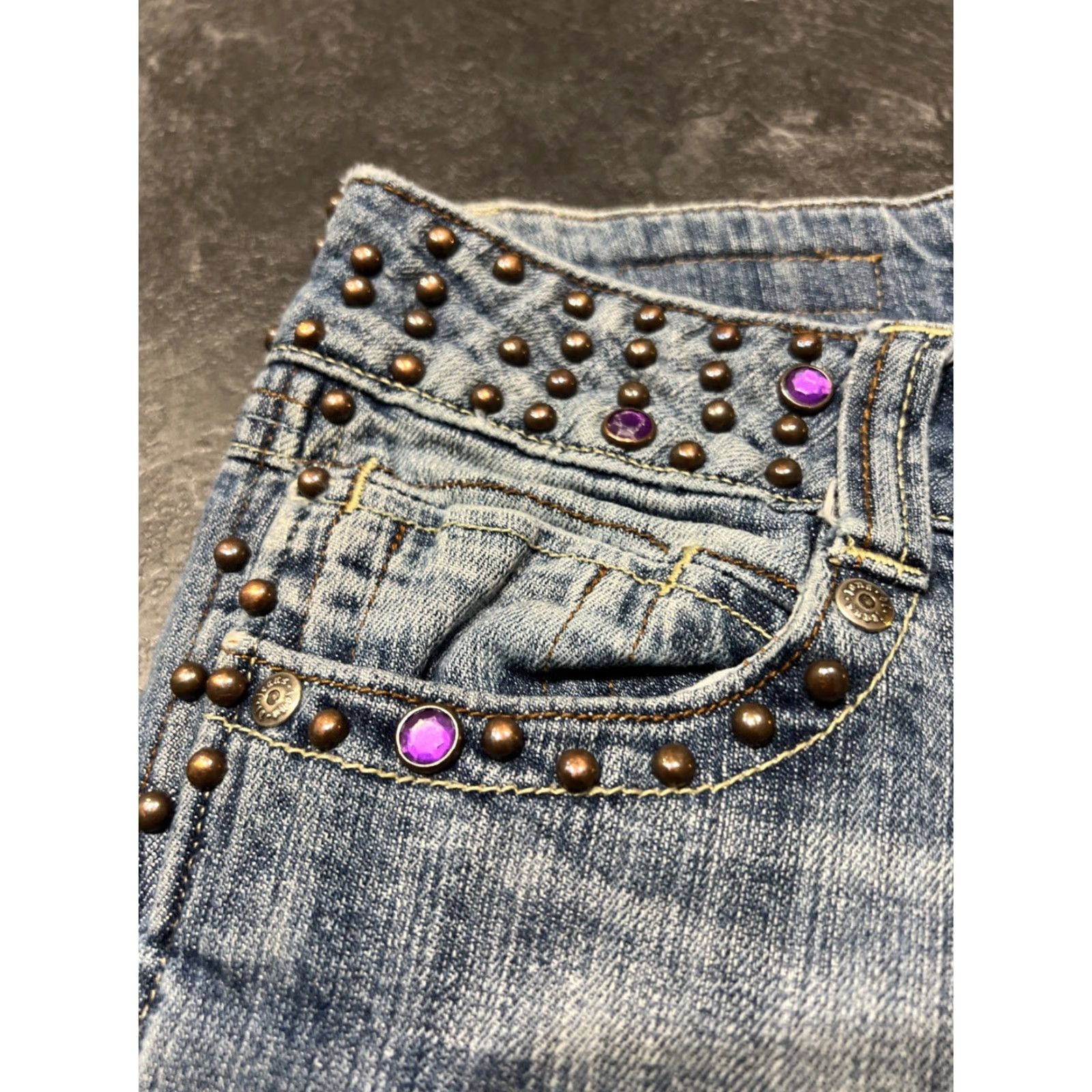 Vintage VINTAGE Zana Di Women’s 28x32 High Rise Flare Leg Jeans Embroidered 90s Y2K Denim Blue Juniors Size 27" / US 4 / IT 40 - 3 Thumbnail