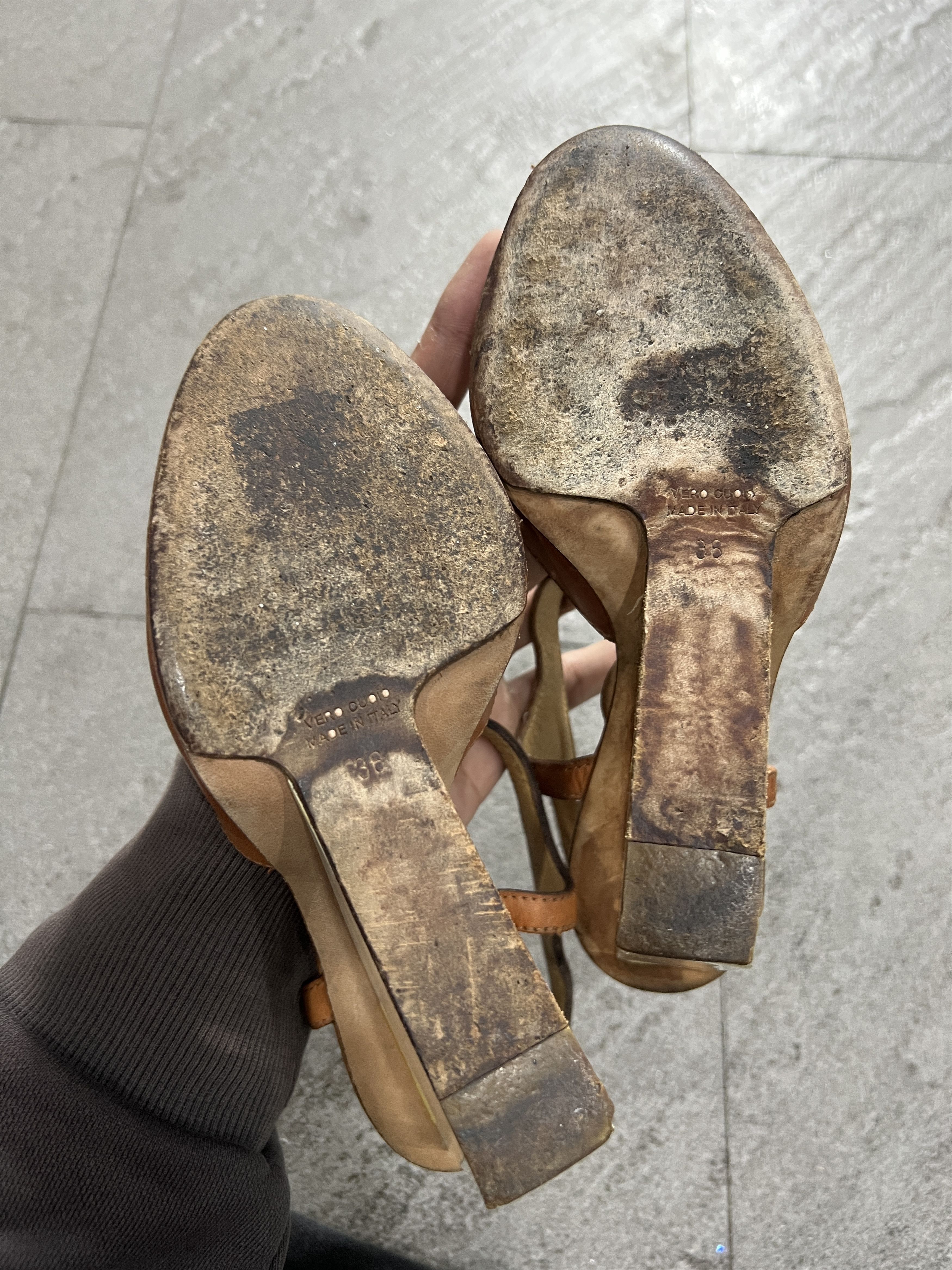 Maison Margiela Maison Margiela 22 Lucite Wedge Heel Sandals Brown Leather Size US 6 / IT 36 - 6 Thumbnail