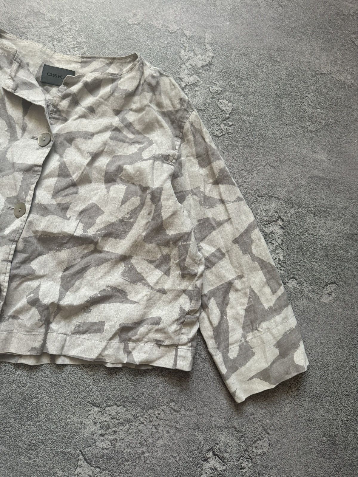 Japanese Brand × Vintage Oska 2 all printed relaxed blazer linen jacket oversiz shirt Size XS / US 0-2 / IT 36-38 - 6 Thumbnail