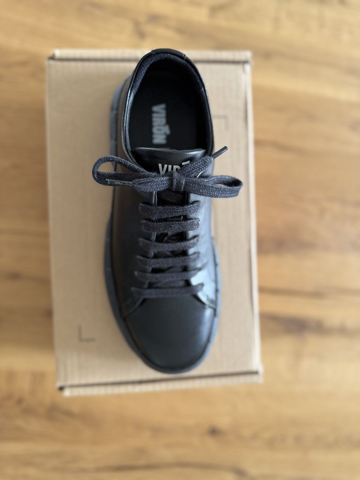 VIRON Virón 2005 Black Leather Sneakers size 39 Size US 9 / IT 39 - 3 Thumbnail