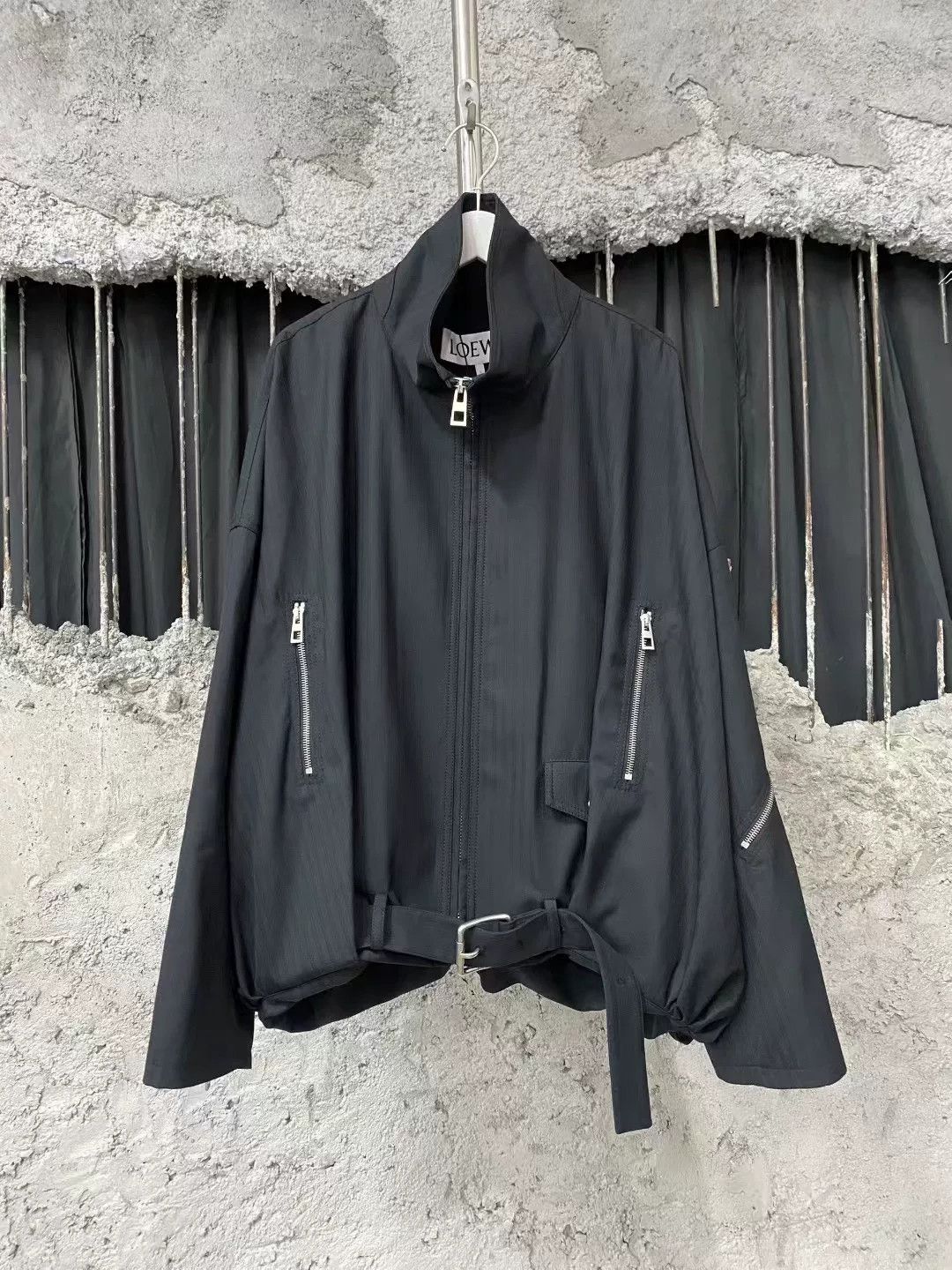 Loewe Loewe Black Vertical Stripe Wool Balloon Jacket Size S / US 4 / IT 40 - 1 Thumbnail