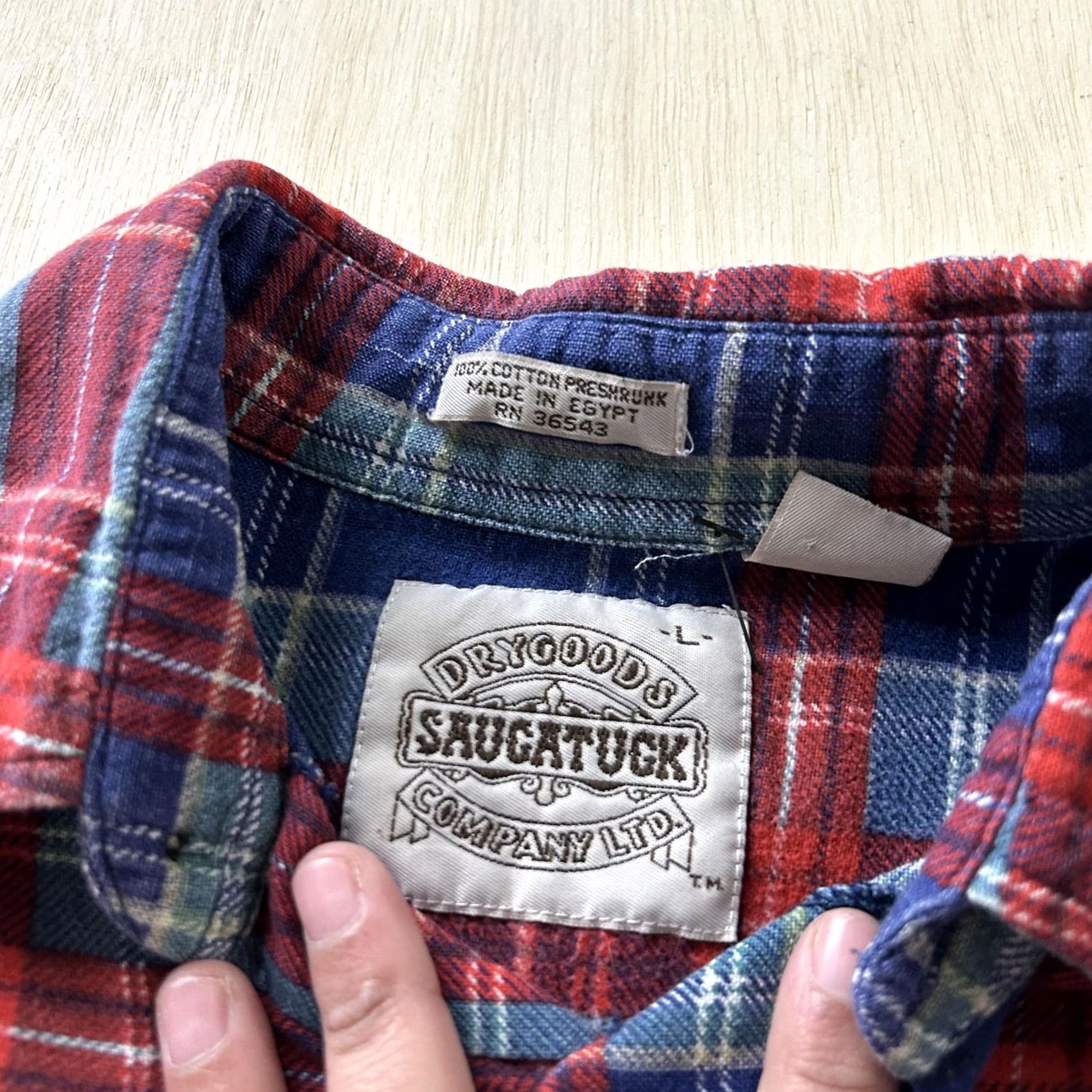 Vintage Dry Goods Saugatuck Shirt Mens Large Blue Plaid Long Sleeve Button Up Flannel Size US L / EU 52-54 / 3 - 5 Thumbnail