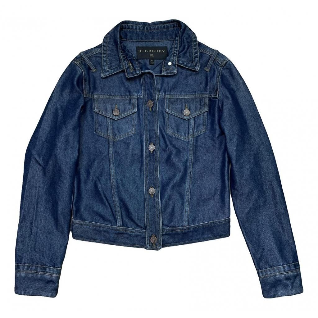 image of Burberry Denim Jacket in Navy, Women's (Size Medium)
