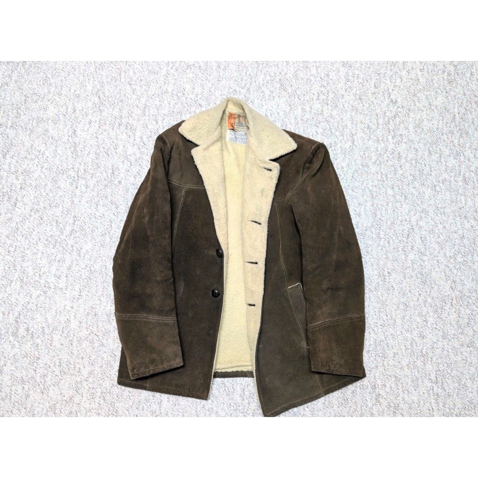 Vintage VINTAGE Penney's suede leather M coat Rancher sherpa WESTERN cowhide Men Adult Brown 1950-60s Size US M / EU 48-50 / 2 - 3 Thumbnail