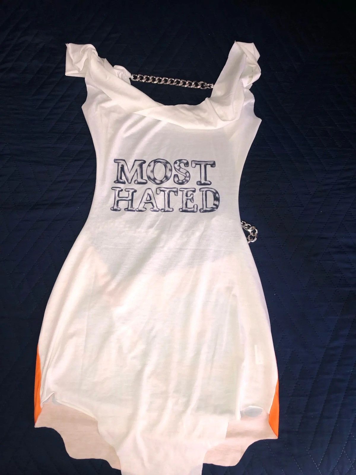 Vintage Backless Letter Print Collar Chain Sleeveless Dress Size S / US 4 / IT 40 - 9 Thumbnail