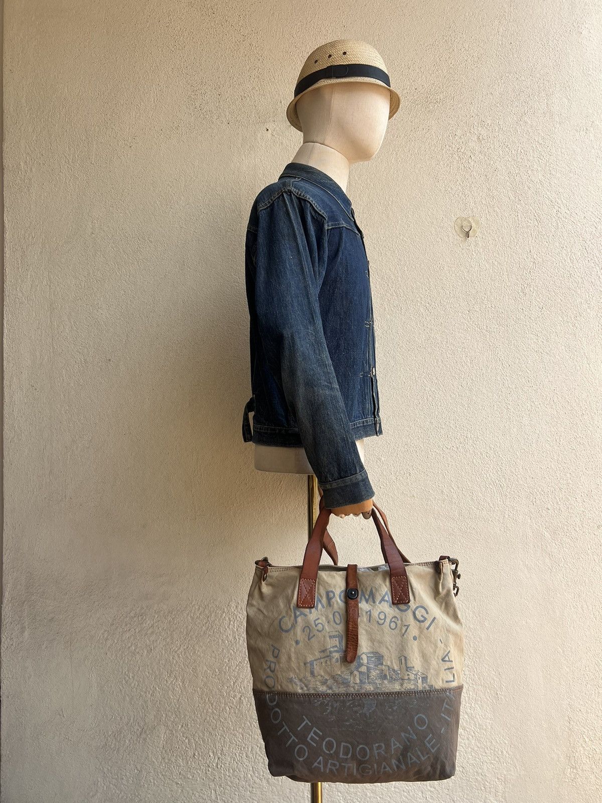Leather Campomaggi Dirty Fade Canvas Leather 2Way Bag Size ONE SIZE - 4 Thumbnail