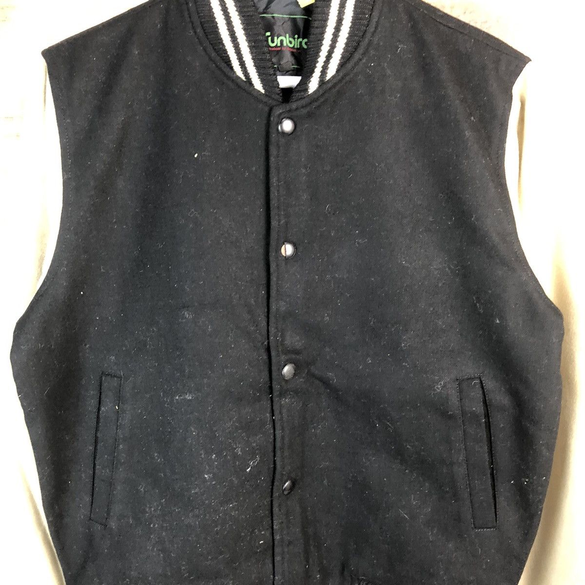 Japanese Brand Sunbird Black vintage plain Bombers varsity Jacket #A1755 Size US M / EU 48-50 / 2 - 5 Thumbnail