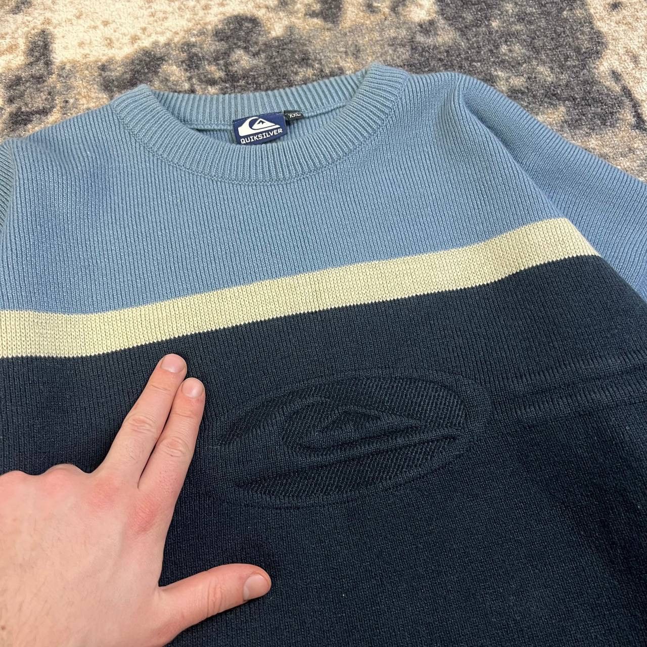 Quiksilver Quiksilver Vintage Y2K Big 3D Logo Sweater Streetwear Style Size US XXL / EU 58 / 5 - 4 Thumbnail