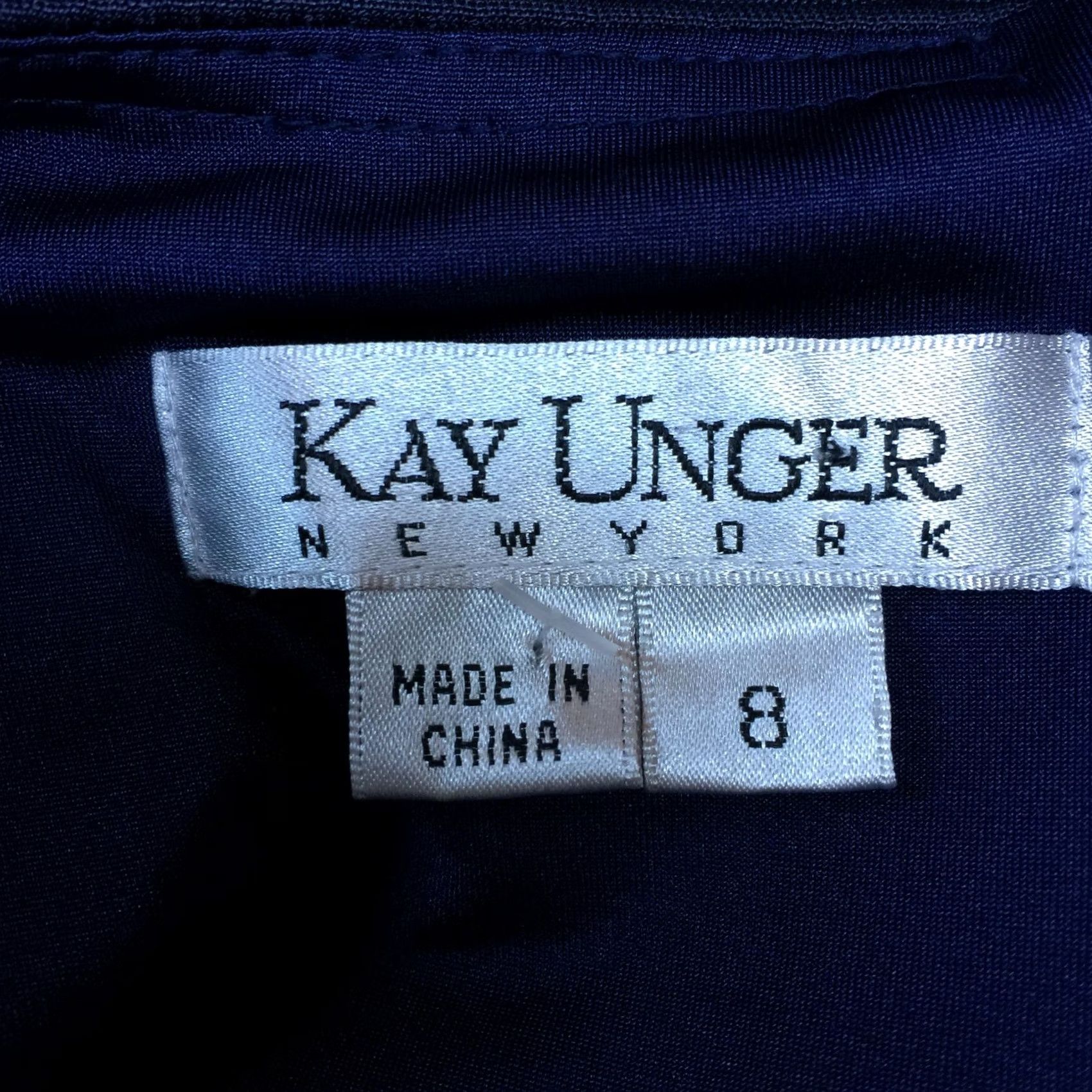 Vintage VINTAGE Kay Unger Beaded Drape Front Sleeveless Sheath Dress Lined Navy 8 Womens Girls Mens Adjustable Size M / US 6-8 / IT 42-44 - 3 Thumbnail