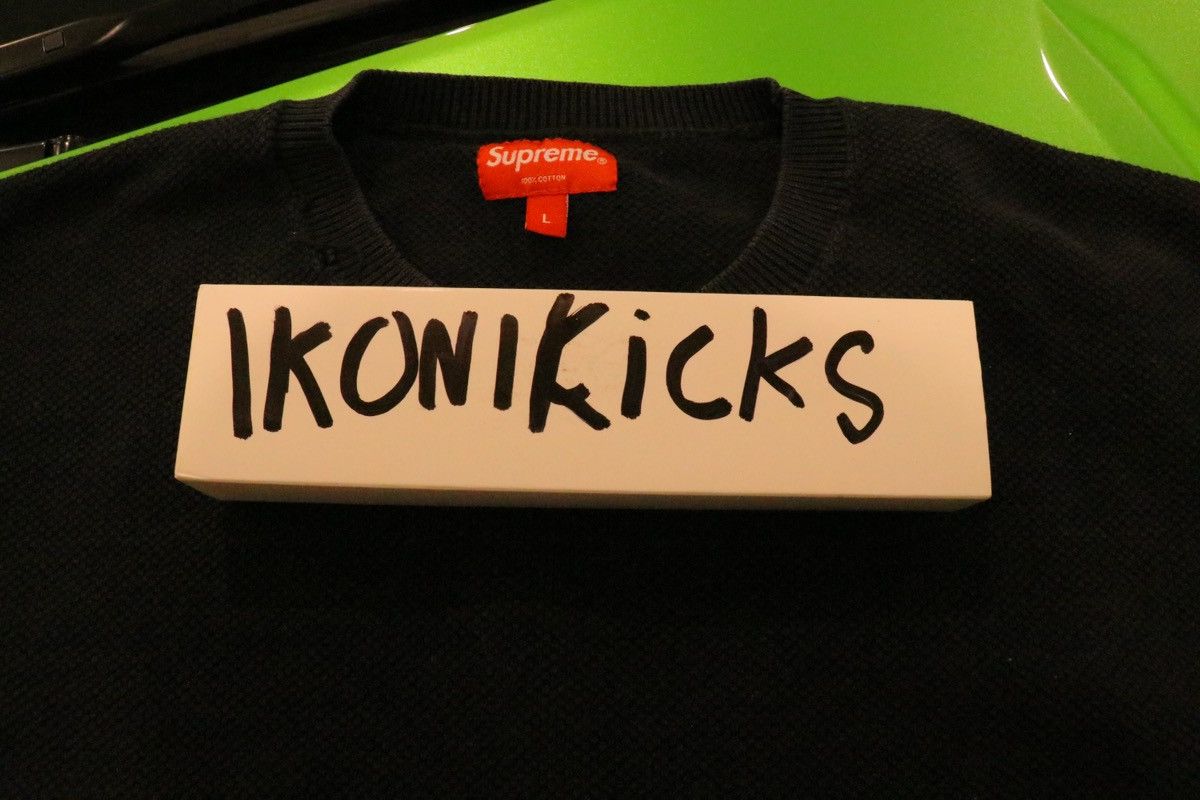 Supreme Supreme Split Plique Crewneck Black Size US L / EU 52-54 / 3 - 3 Thumbnail