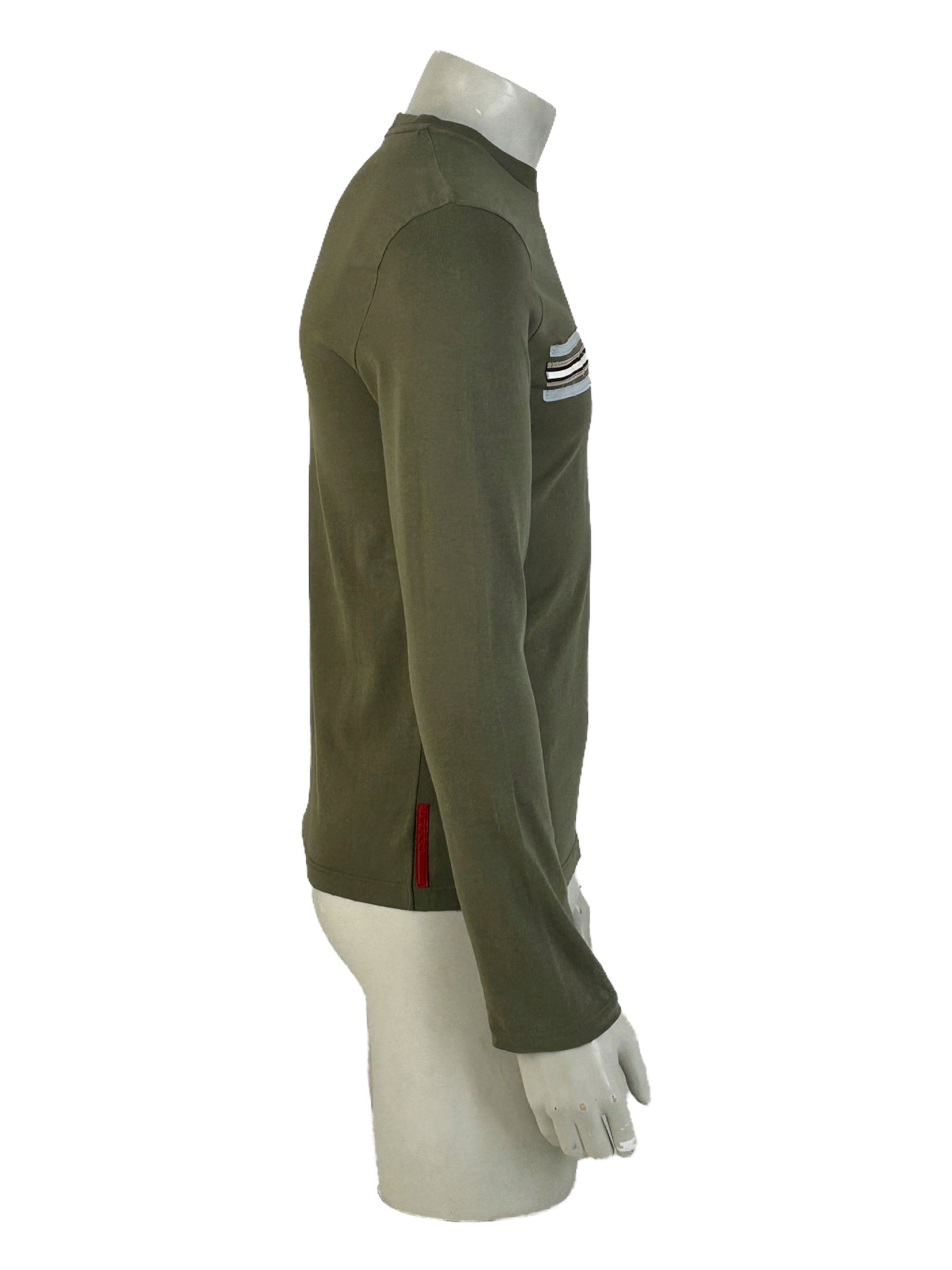 Prada PRADA GREEN LONG SLEEVE T-SHIRT Size US XL / EU 56 / 4 - 2 Thumbnail