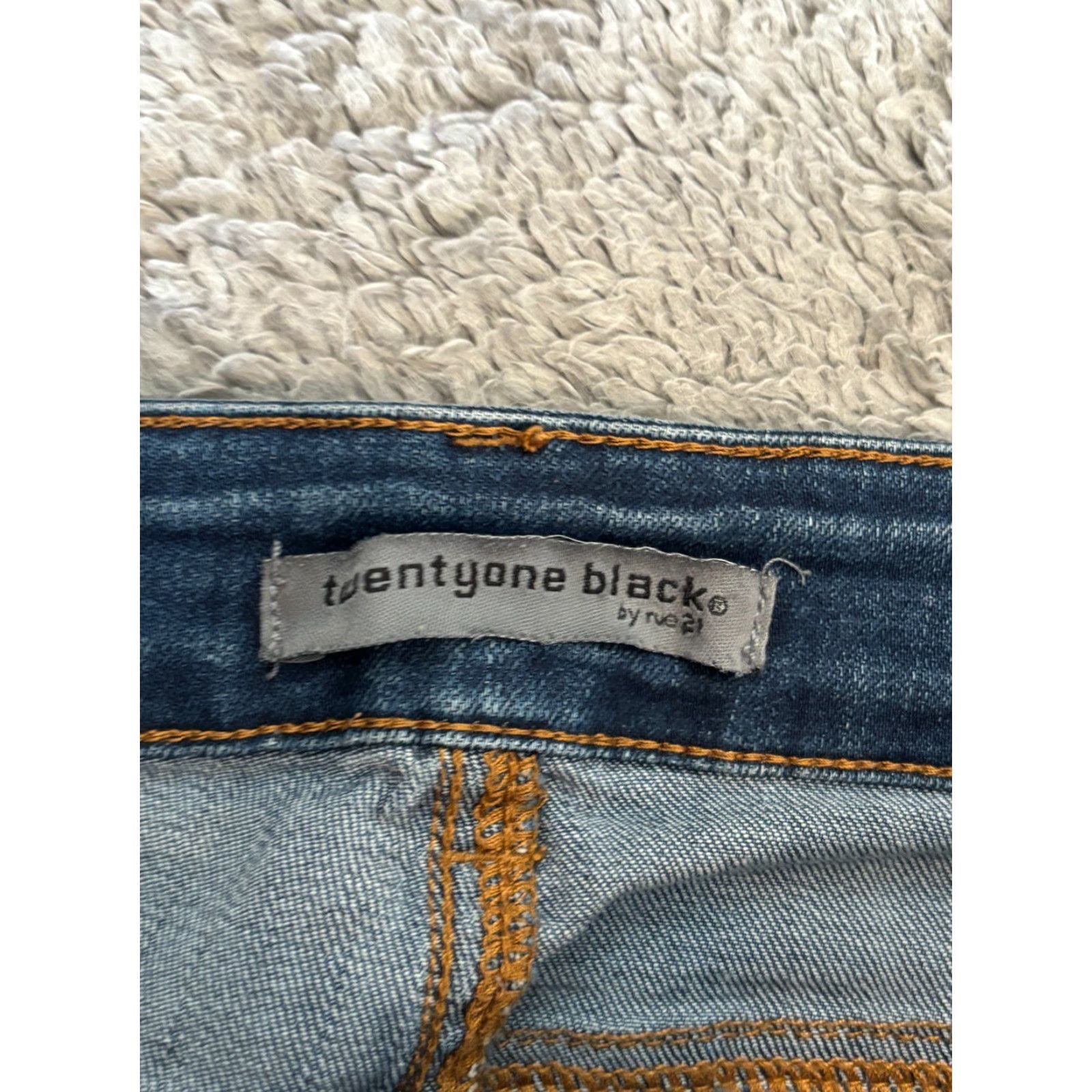 Denime Twentyone Black Jeans Women's Mid Rise Skinny Blue 3/4R Denim Flex Medium Wash Size 27" / US 4 / IT 40 - 2 Thumbnail