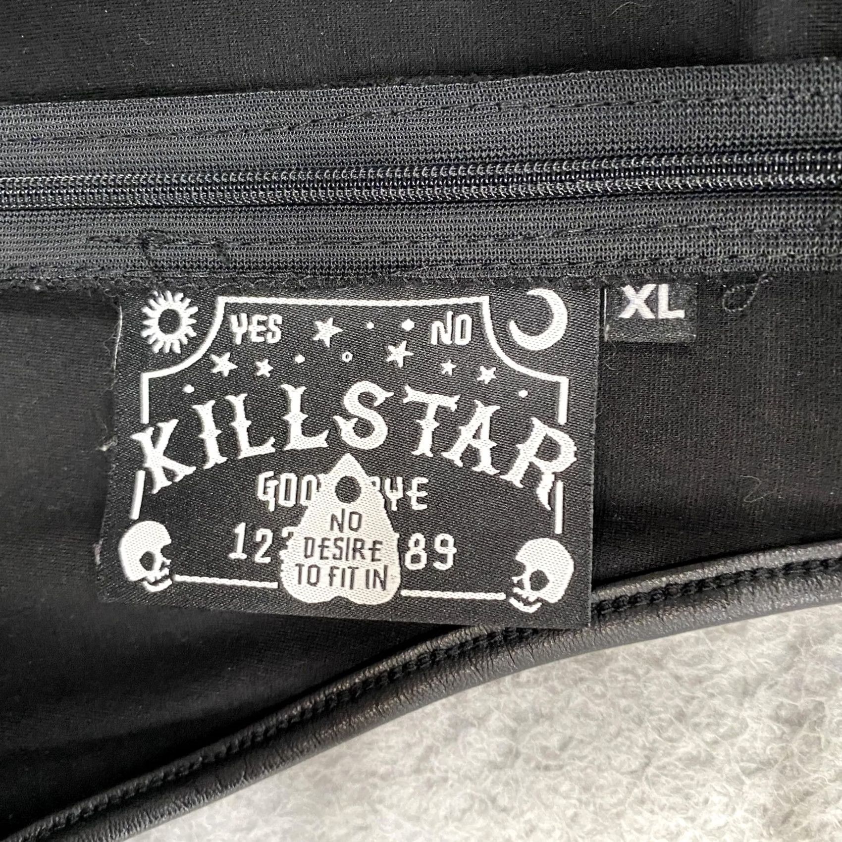 Killstar Killstar Dress Womens XL Black Faux Leather Studded Halter Choker Mini Gothic Size XL / US 12-14 / IT 48-50 - 6 Thumbnail