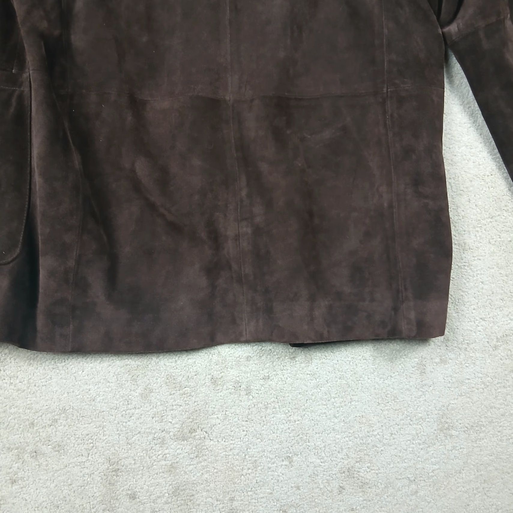 Roundtree & Yorke VINTAGE Roundtree & Yorke Suede Leather Blazer Sport Coat Mens M Brown Size 40R - 6 Thumbnail