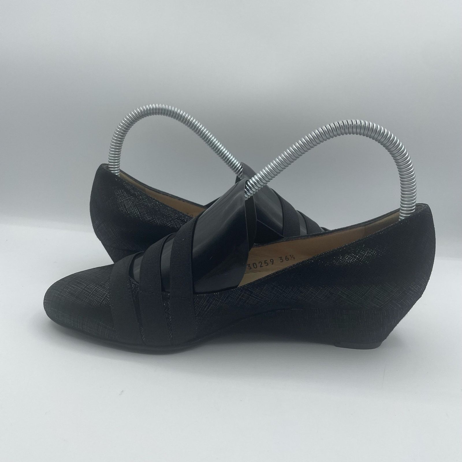Ron White Ron White Wedge Sandals Slip On Black Mary Jane 36.5 6 Size US 6 / IT 36 - 6 Thumbnail