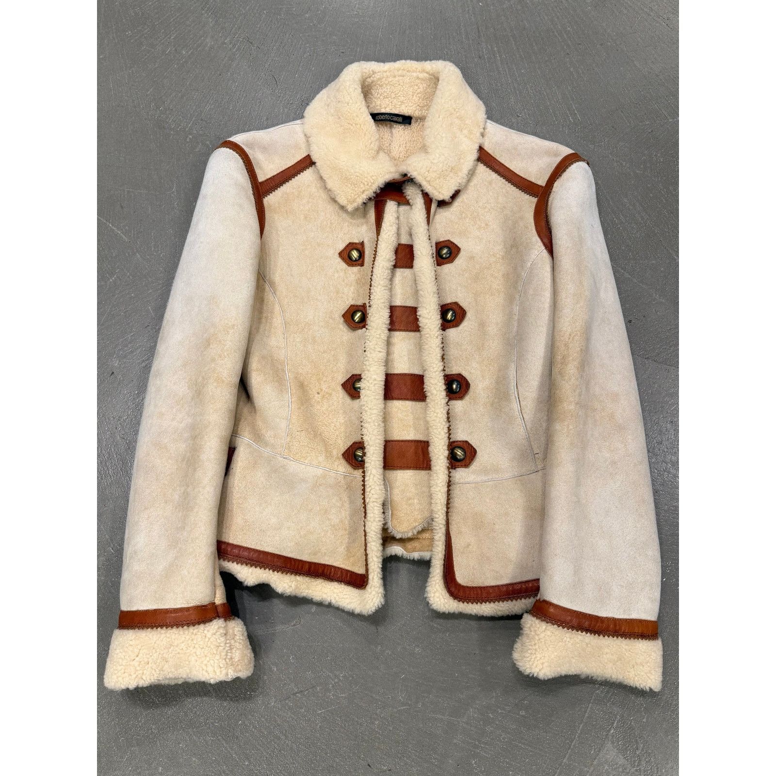 Roberto Cavalli Roberto Cavalli shearling jacket with contrast leather Size M / US 6-8 / IT 42-44 - 1 Thumbnail