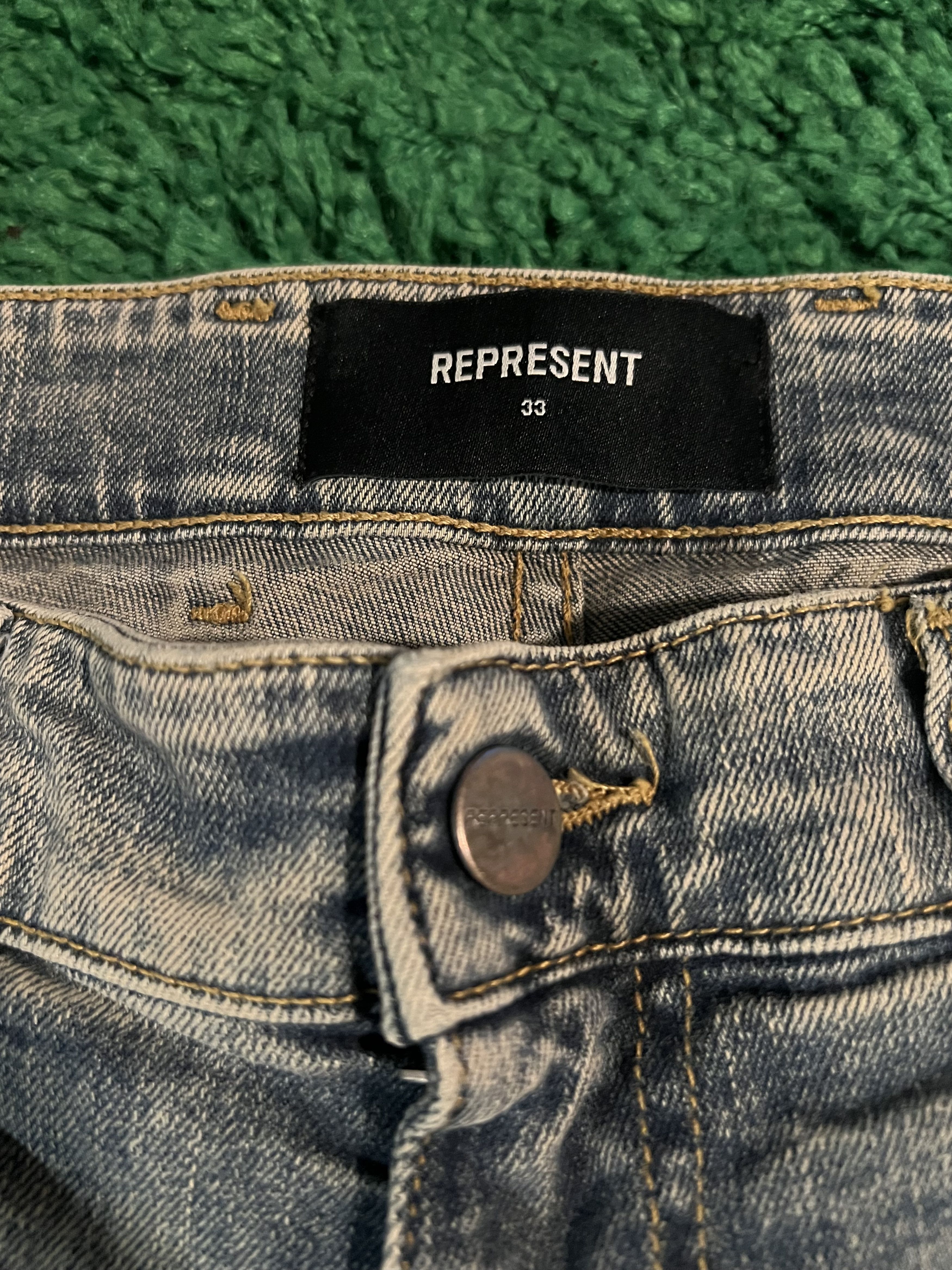 Represent Clo. REPRESENT Essintial Denim Blue Cream W33 NEW Size US 33 - 2 Thumbnail
