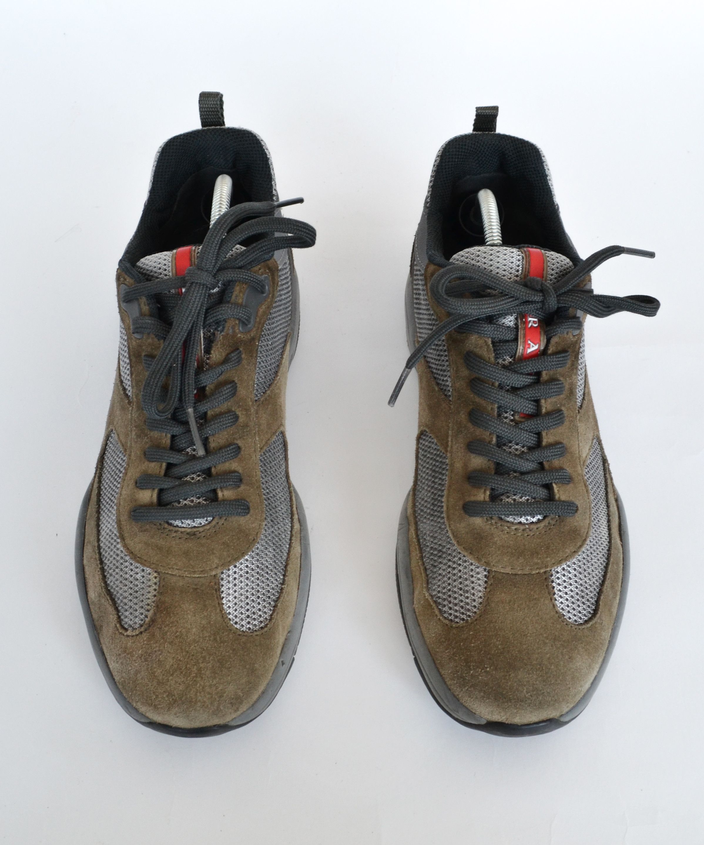 Prada 🔴 PRADA Sneakers Americas Cup Shoes Grey Suede Red Tab Size US 6 / EU 39 - 6 Thumbnail