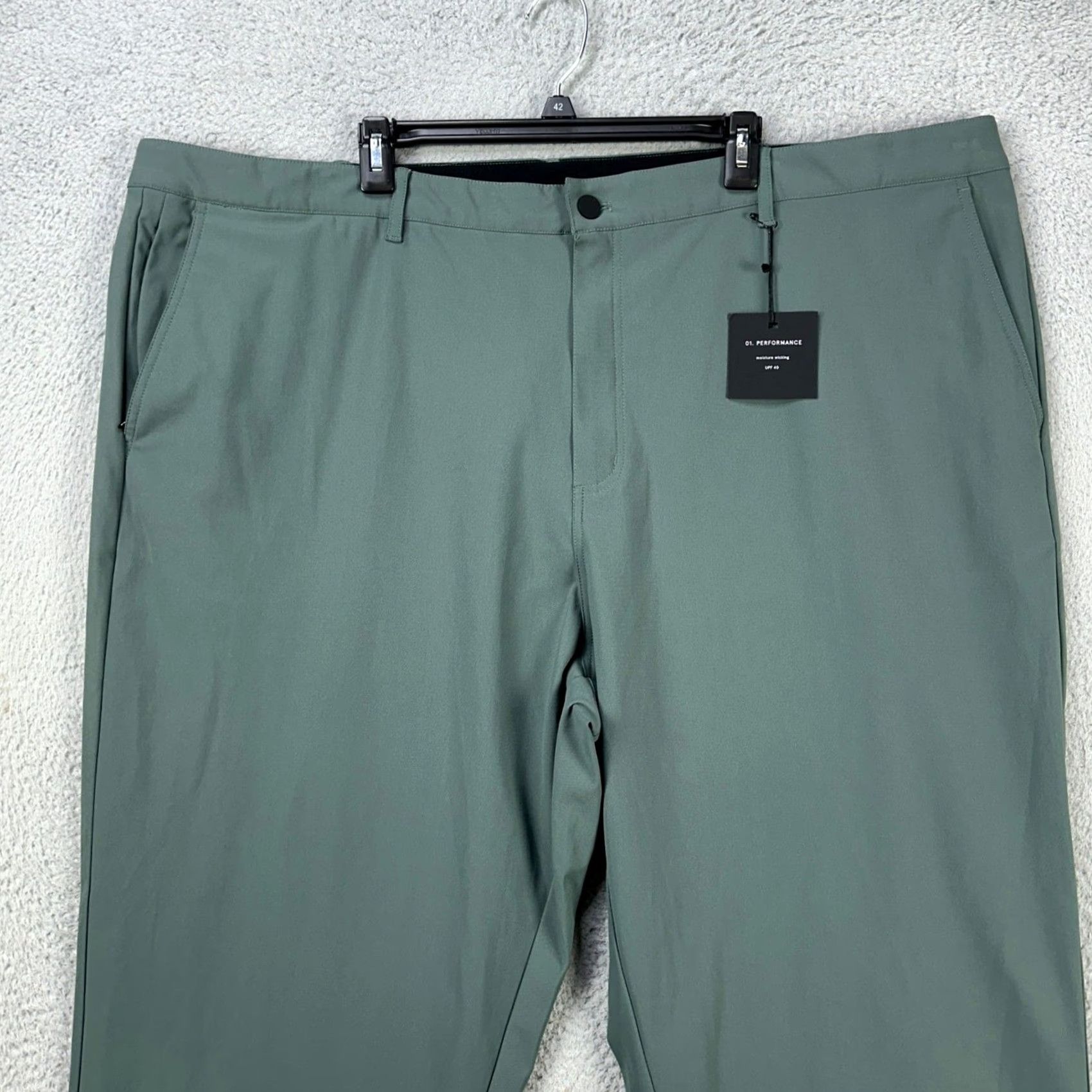 Vintage 01.Algo Performance Men Chino Golf Pants 44 Green Flat Front Straight Pocket NEW Size US 44 / EU 60 - 3 Thumbnail