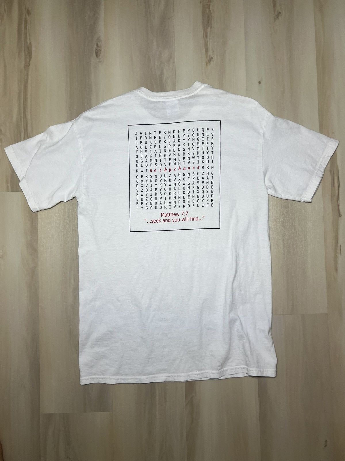 Gildan Vintage Jesus Christ Shirt Mens Med White Not By Chance Tee Size US M / EU 48-50 / 2 - 1 Thumbnail