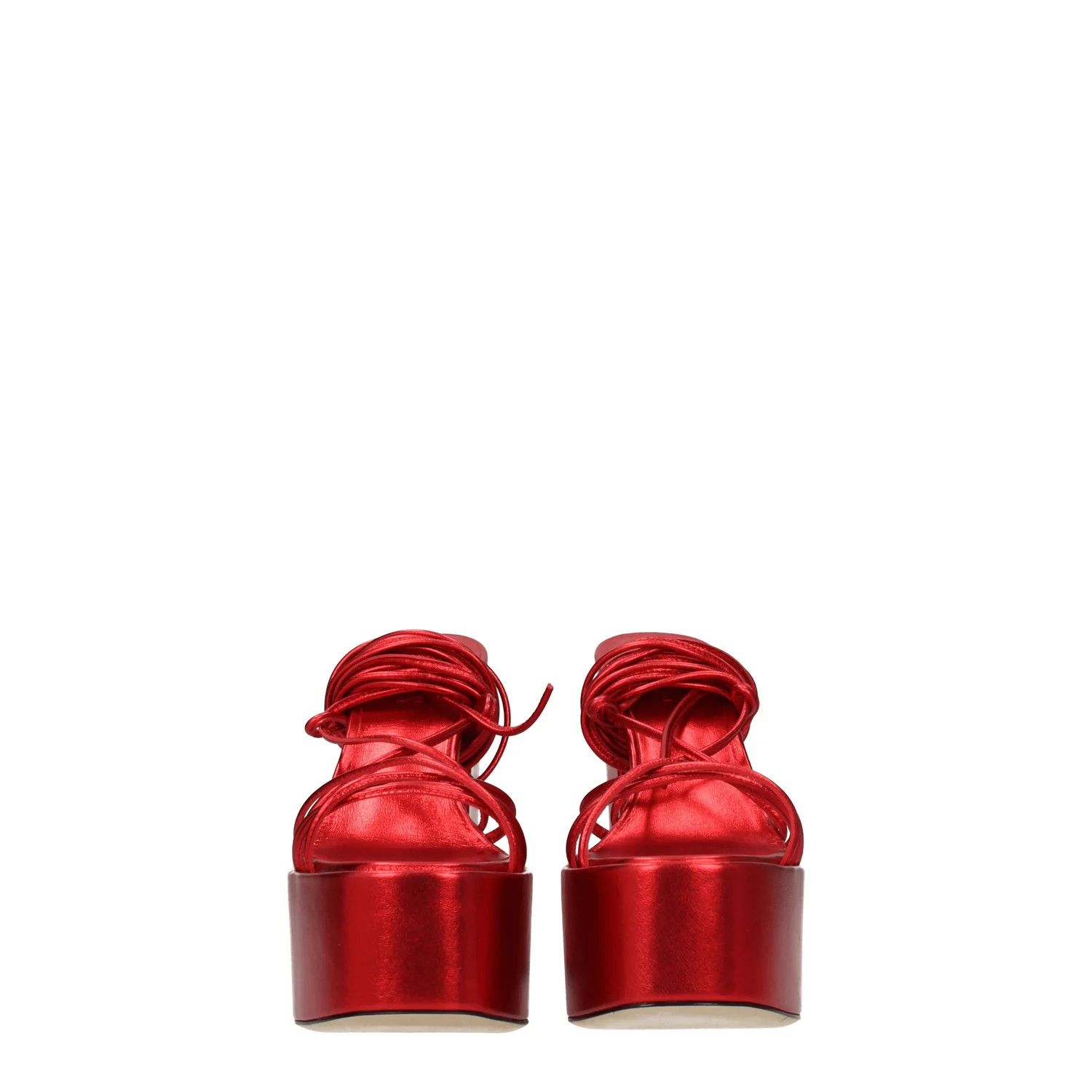 ob1o1e1124 Leather Sandals in Red