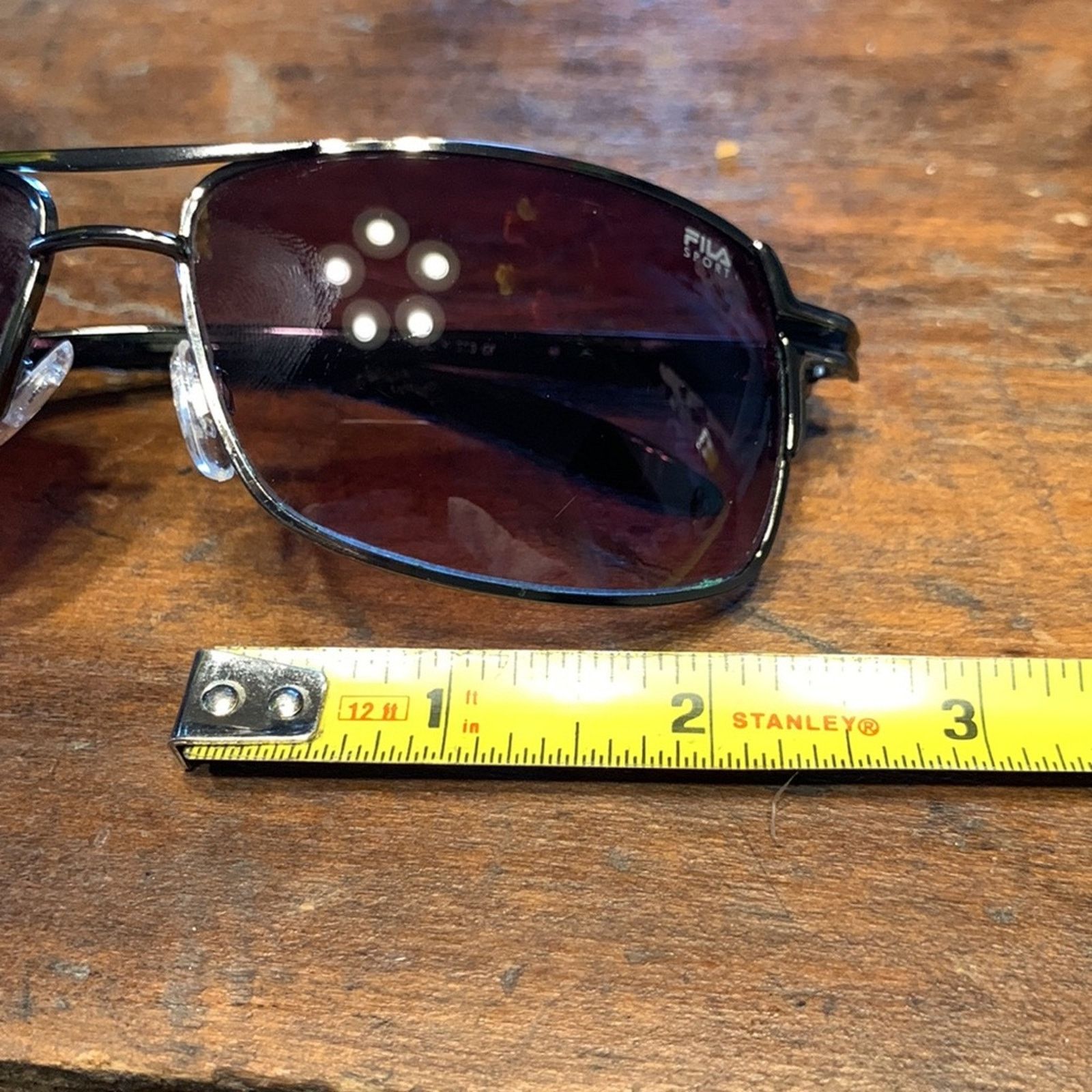 Fila FILA sport sunglasses black metal rectangular gray lenses Size ONE SIZE - 8 Thumbnail