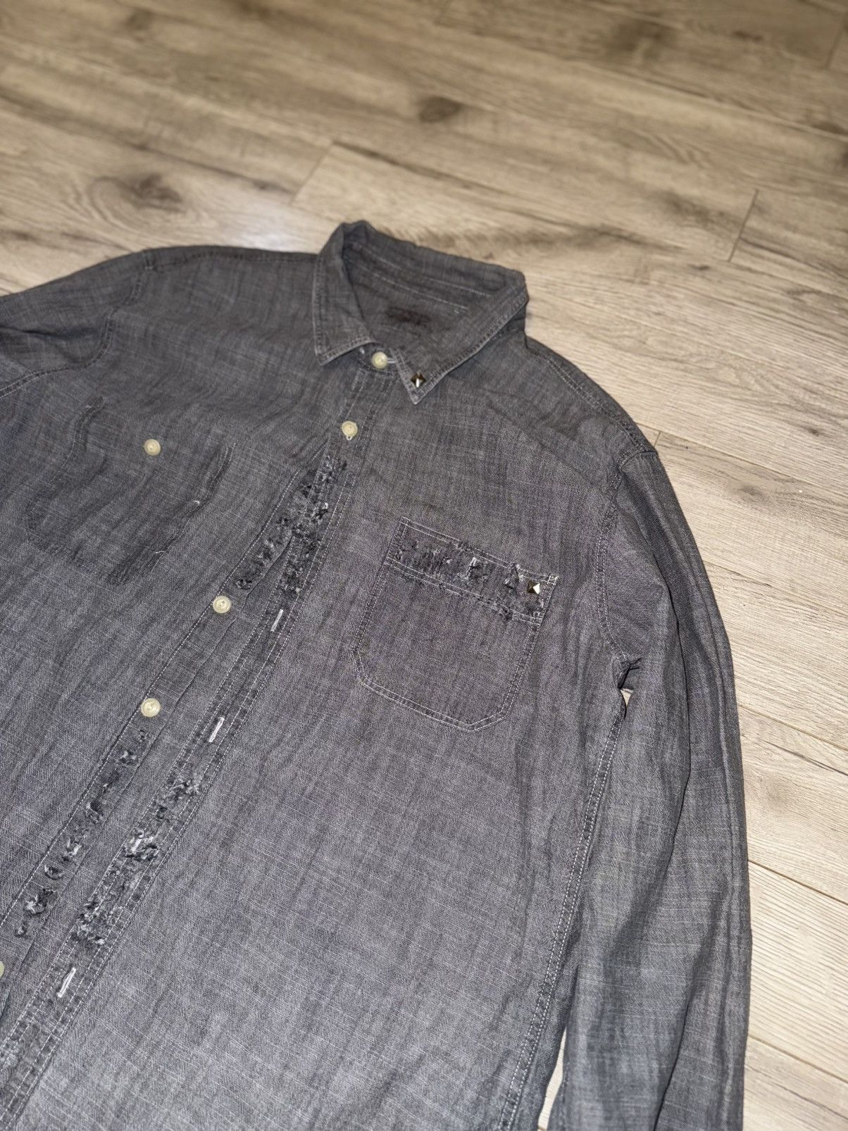 Southpole custom distressed button up Size US XL / EU 56 / 4 - 2 Thumbnail